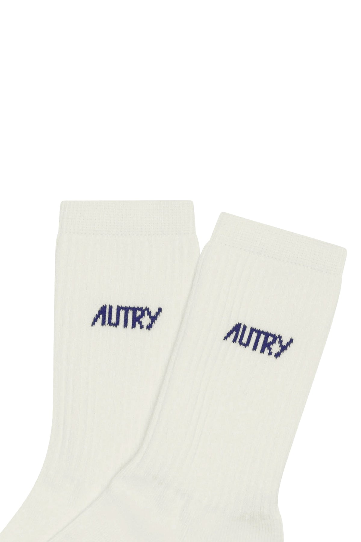 Autry Calze in cotone con lettering Cream/Blue SOPU 0551 CREAM/BLU 
