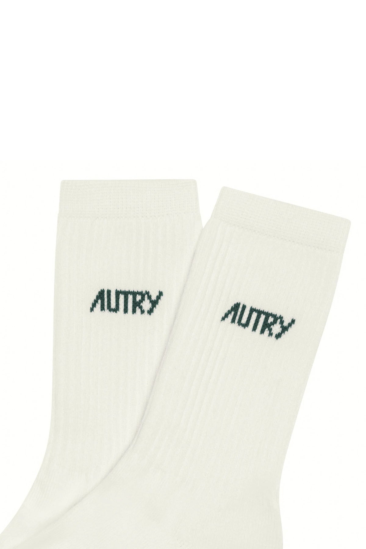 Autry Calze in cotone con lettering Cream/Green SOPU 0552 CREAM/GREEN 