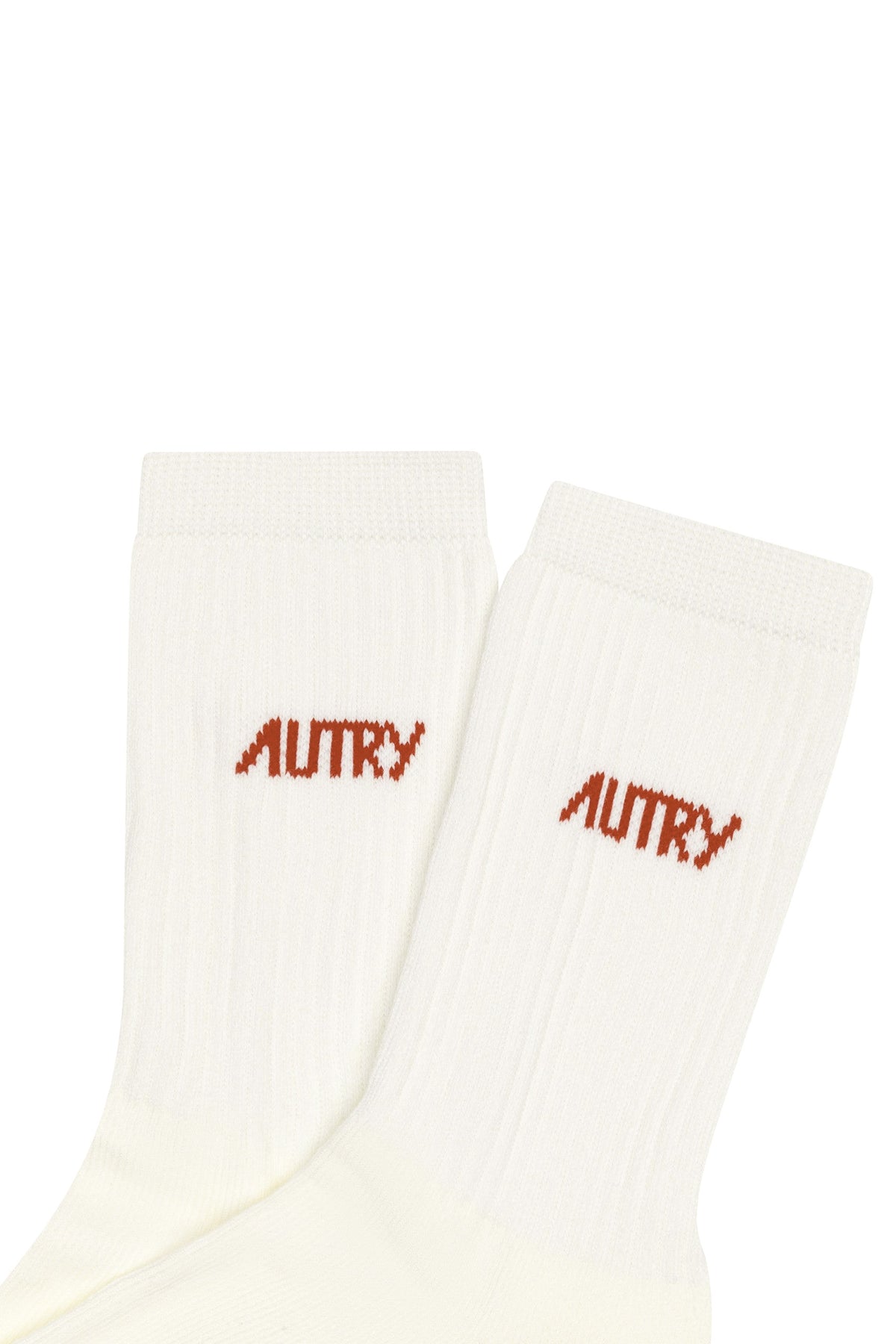 Autry Calze in cotone con lettering Cream/Red SOPU 0557 CREAM/RED 