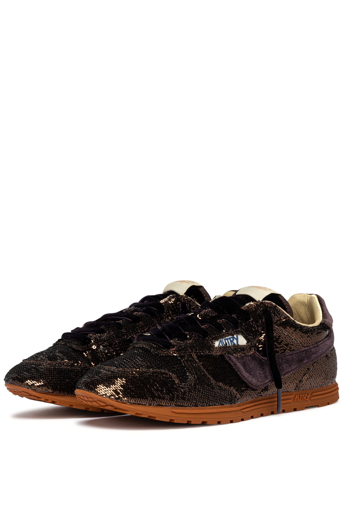 Autry Sneaker Windspin donna in velluto con paillettes Bronze/Chocolate WSLW EI01 BRON/CHOC 