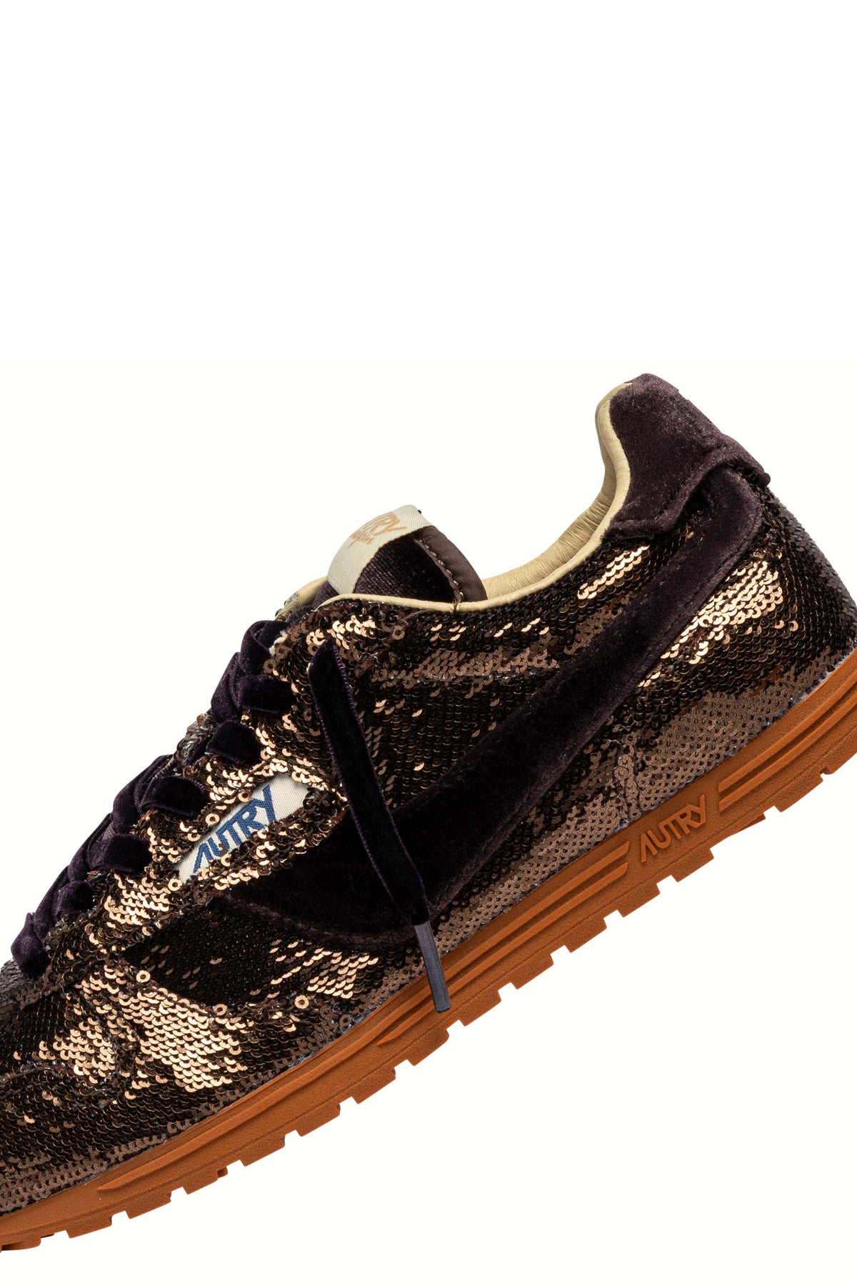 Autry Sneaker Windspin donna in velluto con paillettes Bronze/Chocolate WSLW EI01 BRON/CHOC 