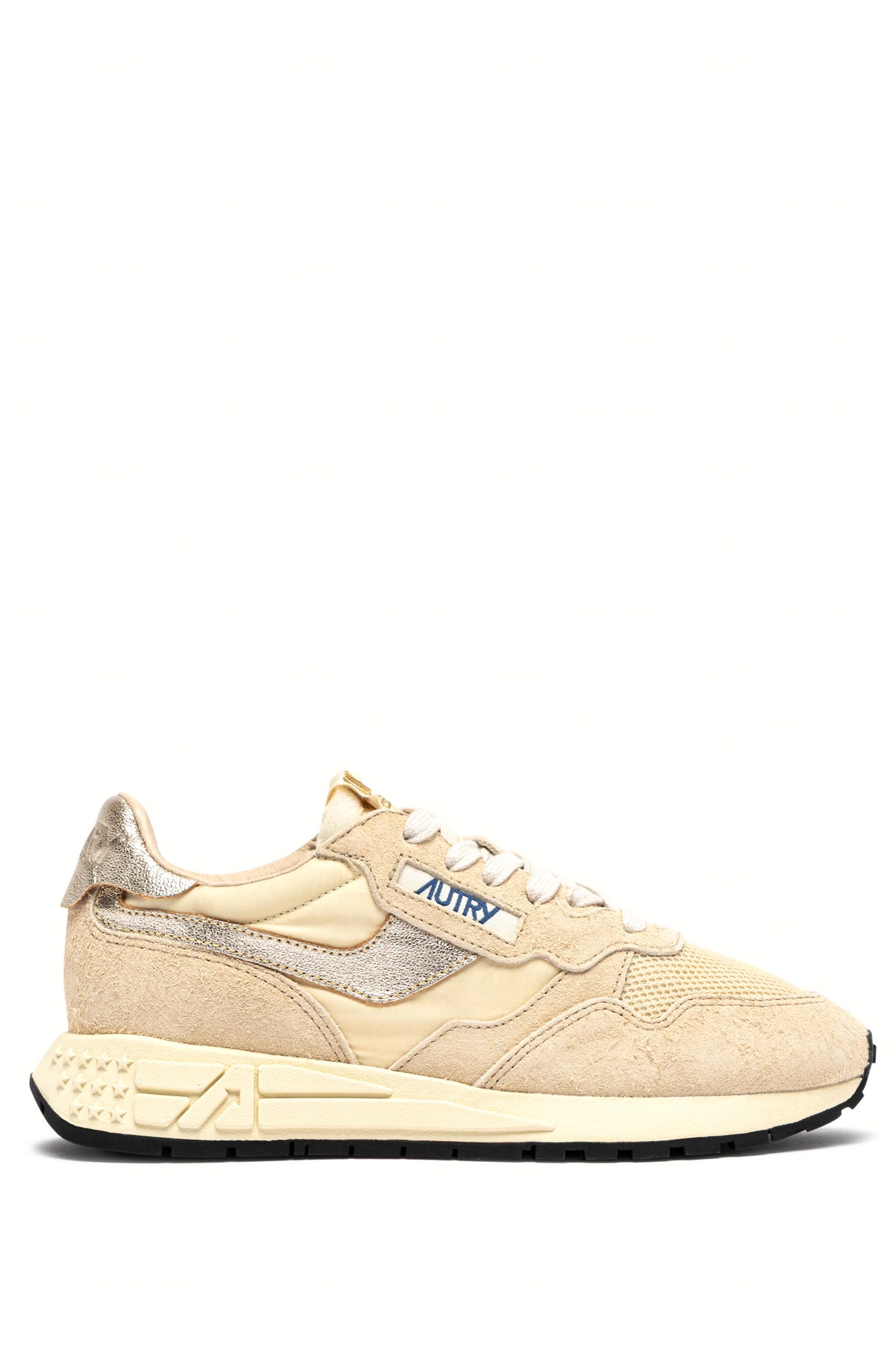 Autry Sneaker Reelwind donna in nylon-camoscio-pelle laminata Ecru/Platinum WWLW YD01 ECRU/PLAT 