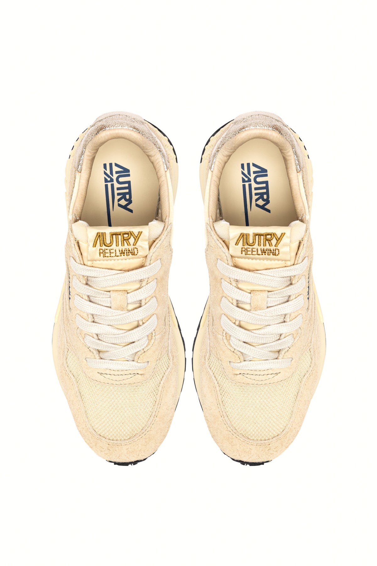 Autry Sneaker Reelwind donna in nylon-camoscio-pelle laminata Ecru/Platinum WWLW YD01 ECRU/PLAT 