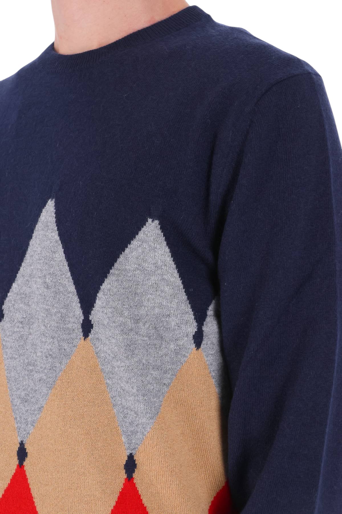 Ballantyne Maglia girocollo in cashmere 1 filo fantasia Diamond B2P000 12KA8 93562 