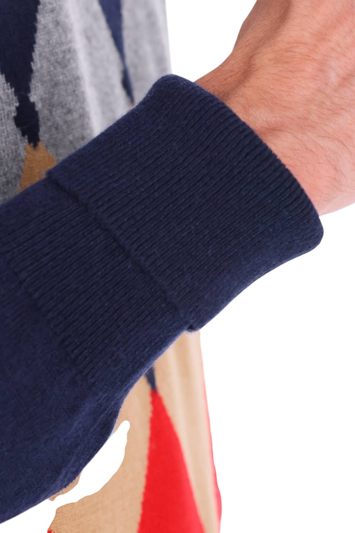 Ballantyne Maglia girocollo in cashmere 1 filo fantasia Diamond B2P000 12KA8 93562 