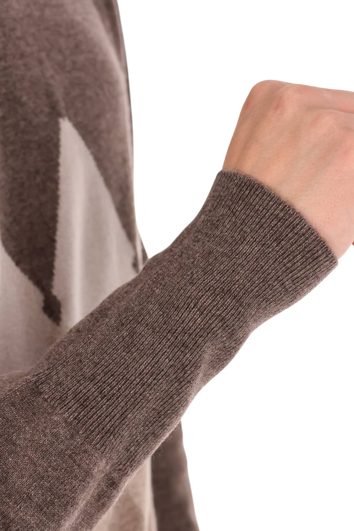 Ballantyne Maglia girocollo in cashmere 1 filo fantasia Diamond B2P000 12KA8/2 94545 