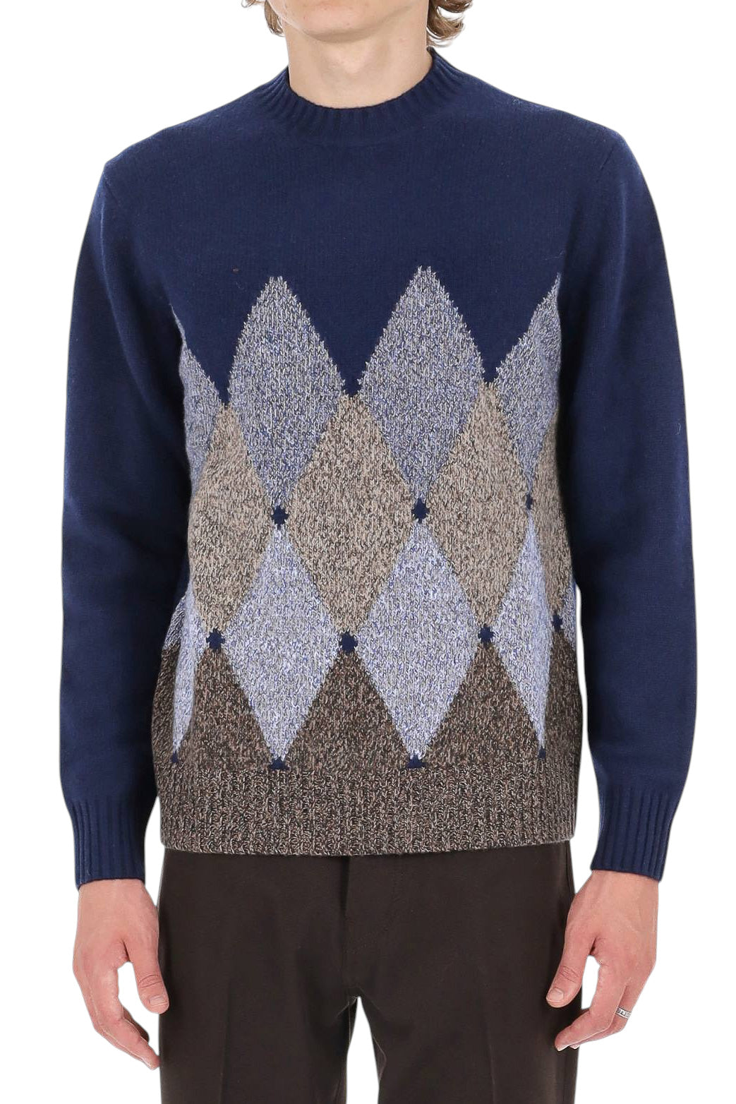 Ballantyne Maglia girocollo mouliné in lana fantasia Diamond B2P212-5WI01 93035 