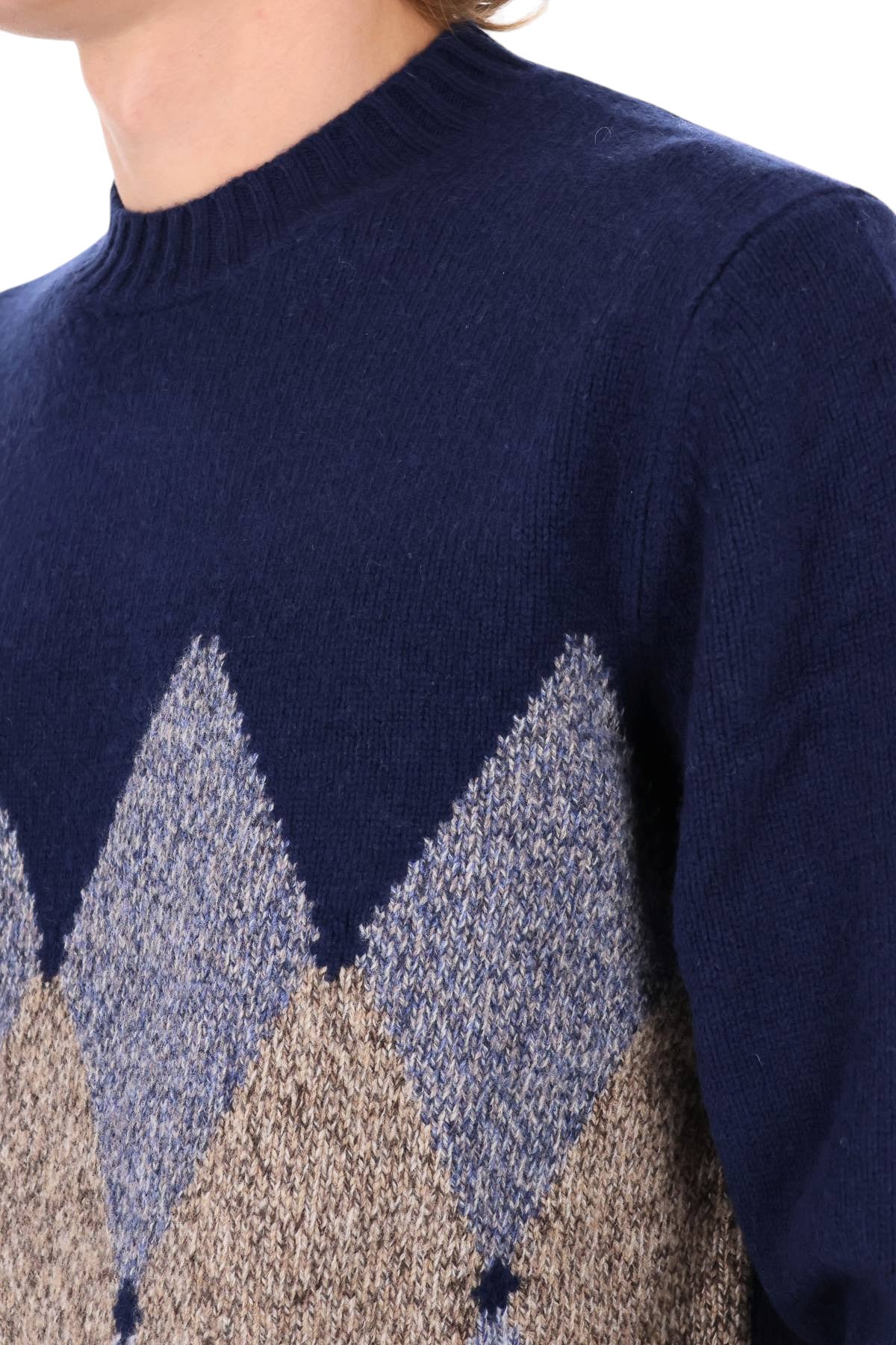 Ballantyne Maglia girocollo mouliné in lana fantasia Diamond B2P212-5WI01 93035 