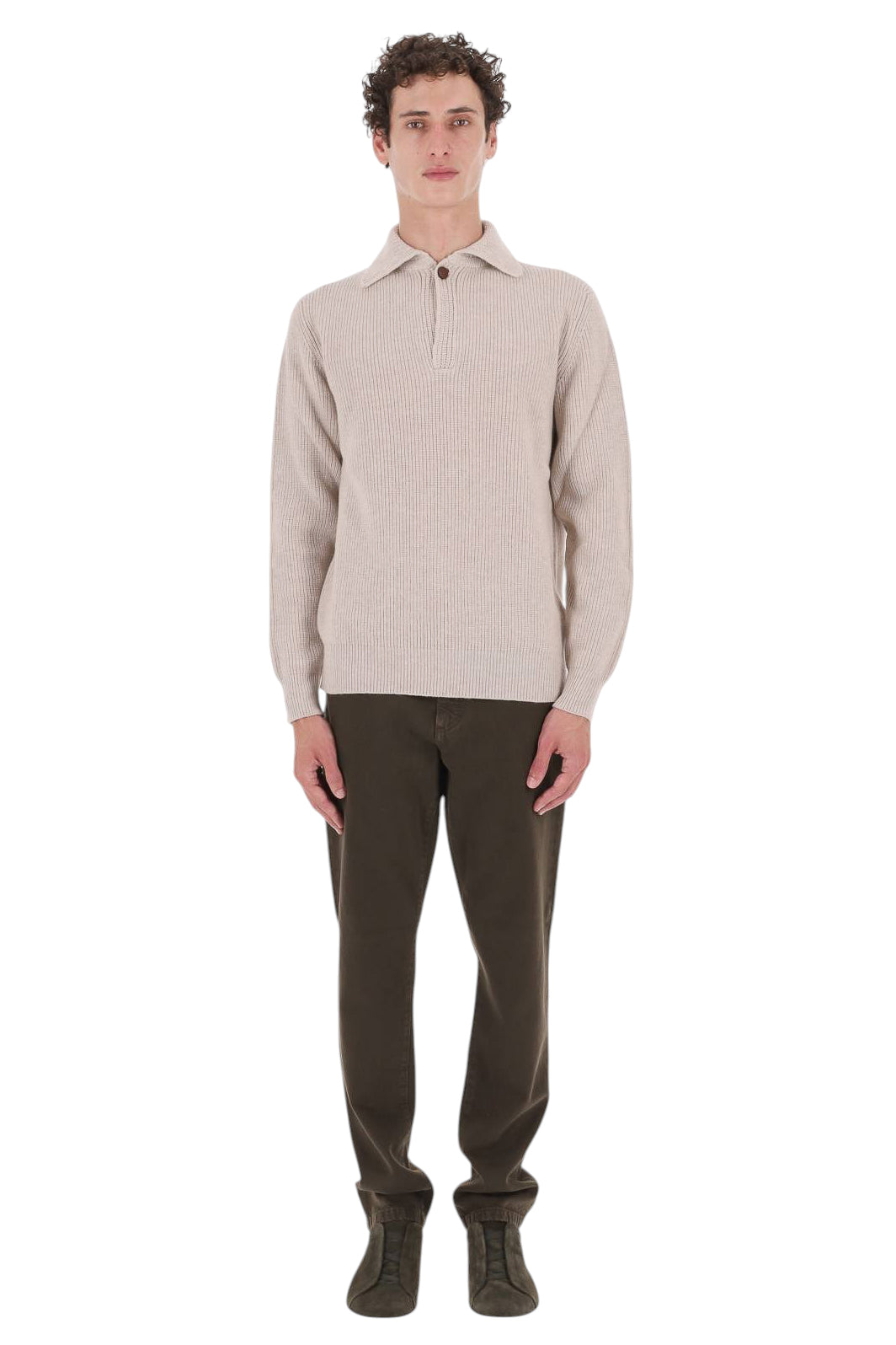 Ballantyne Polo-maglieria a costine in lana B2W201-7W067 15335 
