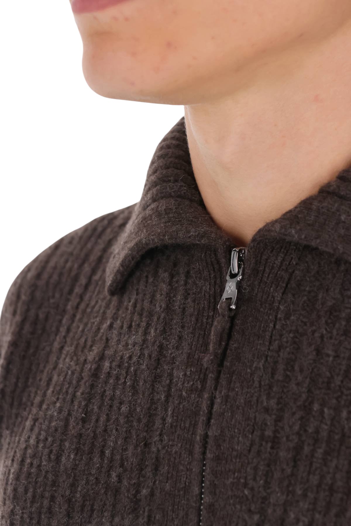 Ballantyne Maglia mezza zip in lana a trecce e coste ritorte B2W261 7W030 14724 