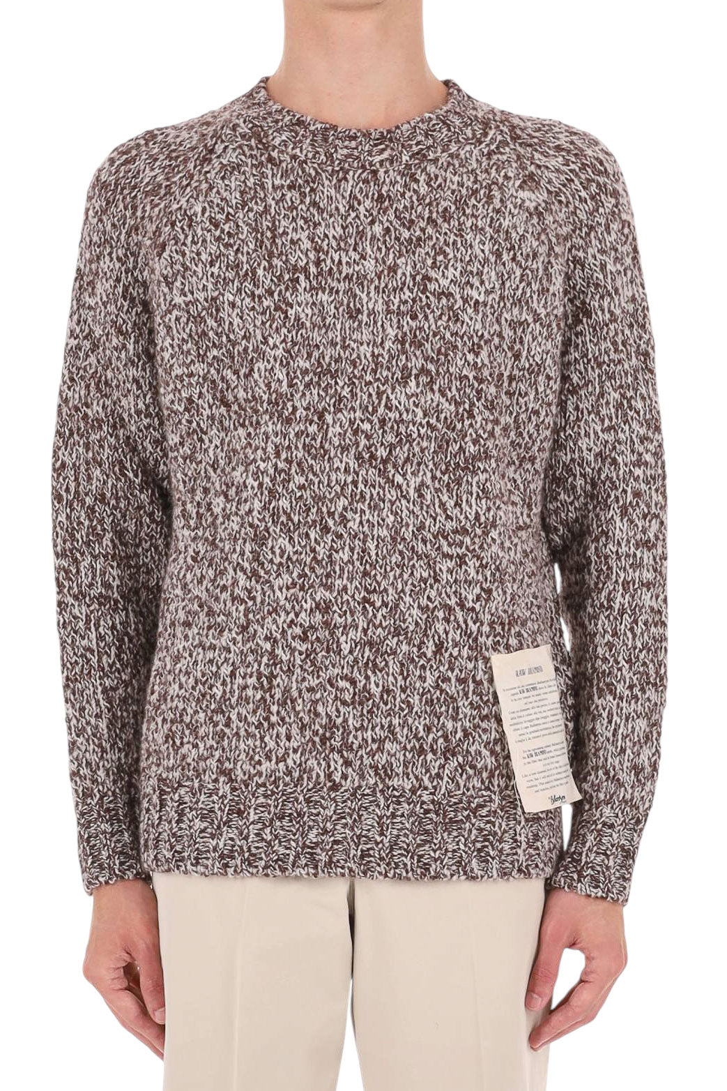 Ballantyne Maglia girocollo Raw Diamond mouliné in lana-alpaca B4P180 3W072 98156 