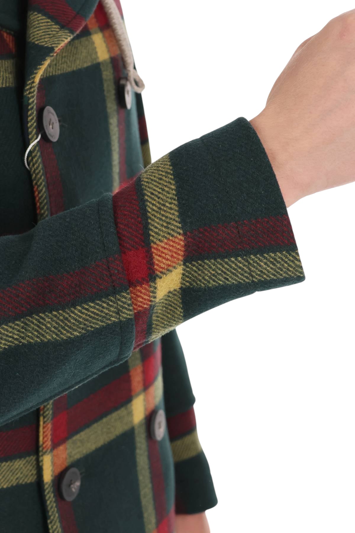 Camplin Peacoat Island in lana check ISLAND Q QRG 