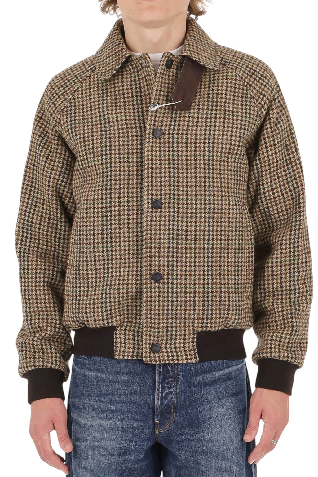 Camplin Giubbotto bomber Letter in lana pied-de-poule LETTER MO BGM 
