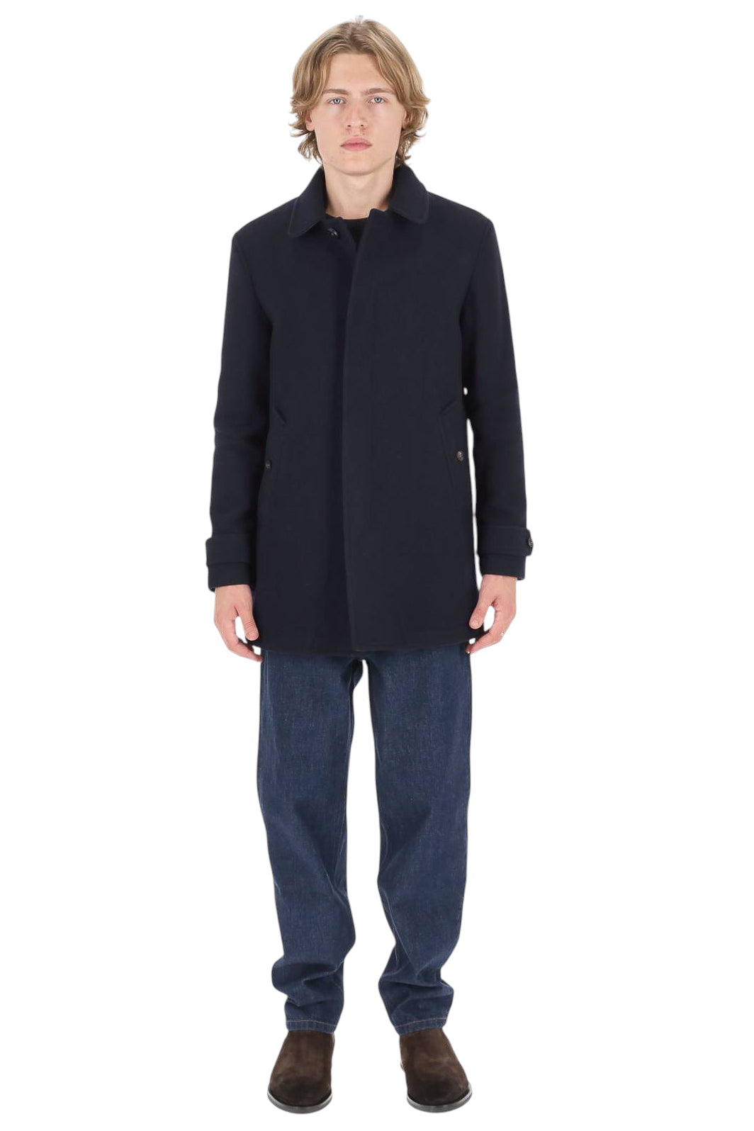 Camplin Cappotto North in lana NORTH OVERCOAT N BN 