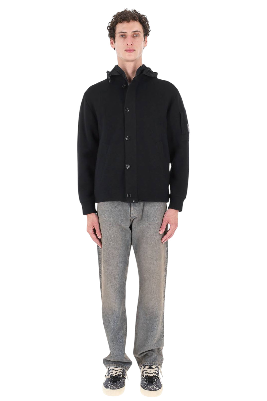 CP Company Giubbotto in lana merino con pettorina staccabile 21CMKN013A00 6390M 999 