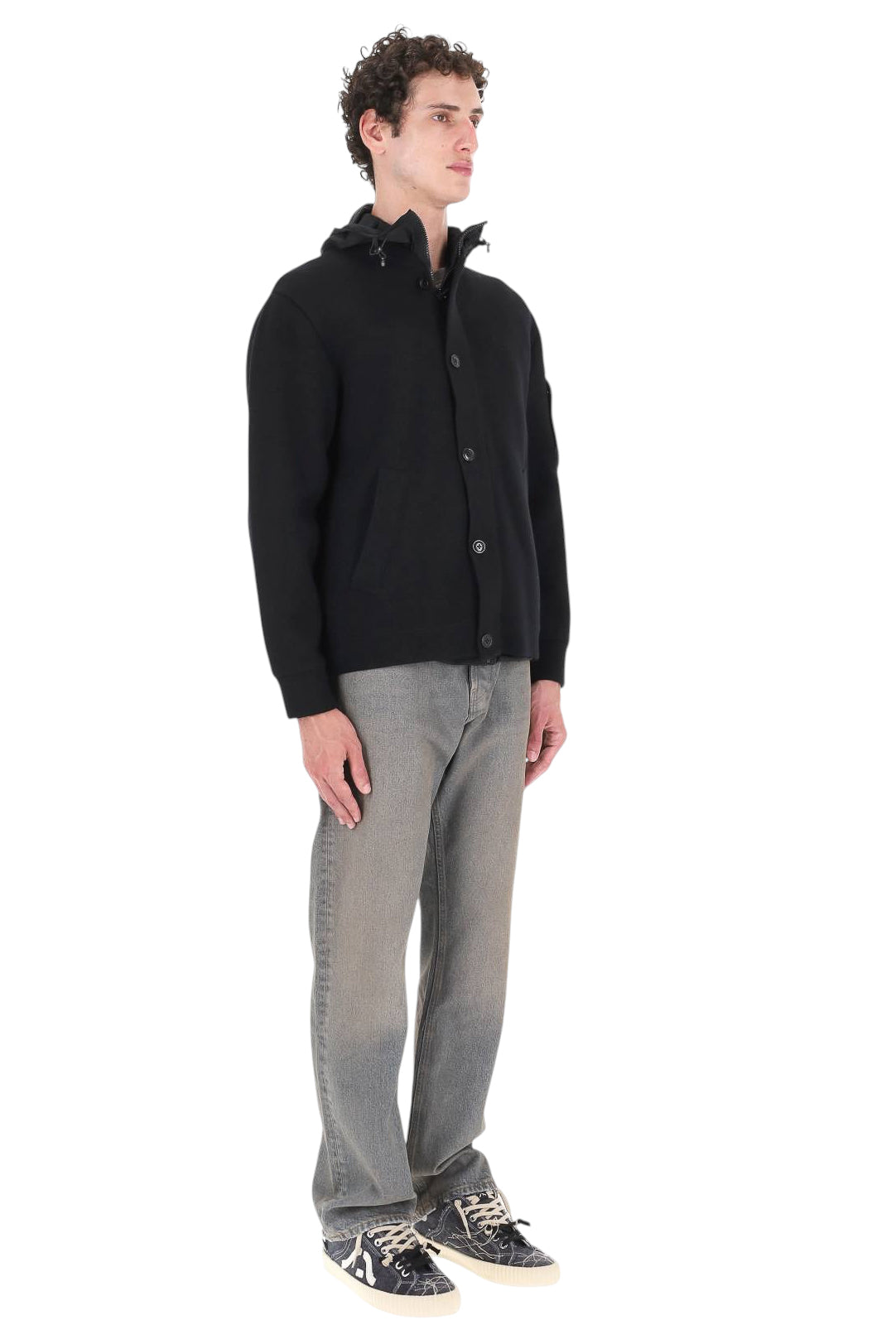 CP Company Giubbotto in lana merino con pettorina staccabile 21CMKN013A00 6390M 999 