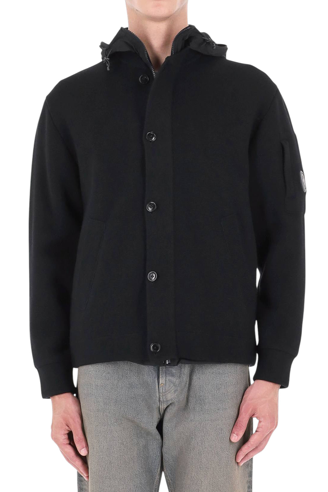 CP Company Giubbotto in lana merino con pettorina staccabile 21CMKN013A00 6390M 999 