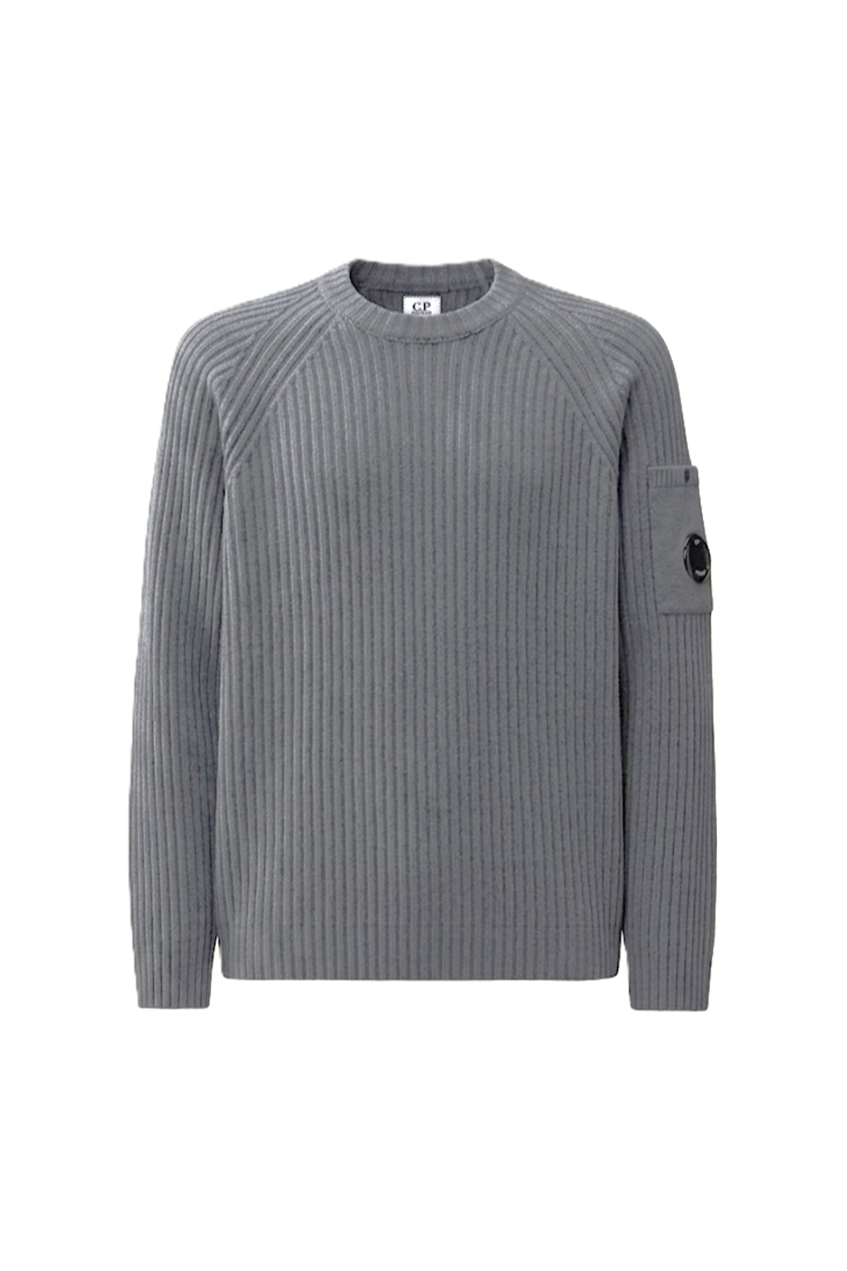 CP Company Maglia girocollo in ciniglia di cotone a coste con Lens 21CMKN049A00 5558G 936 