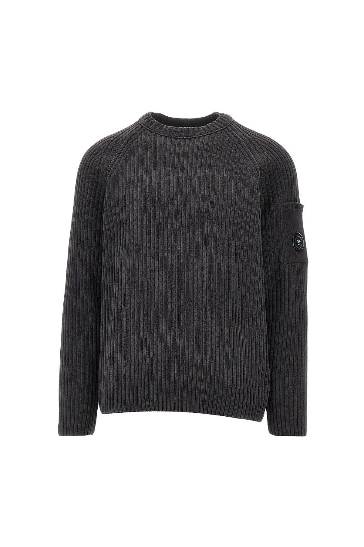 CP Company Maglia girocollo in ciniglia di cotone a coste con Lens 21CMKN049A00 5558G/2 999 