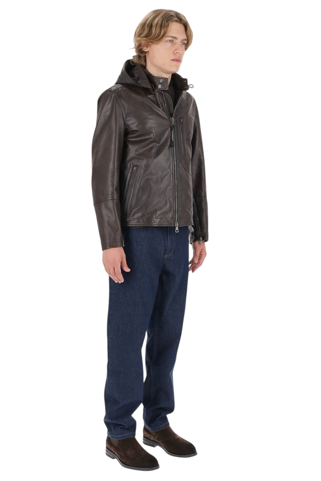 CP Company Giubbotto Goggle Jacket in pelle 21CMOW305A11 0457L 380 