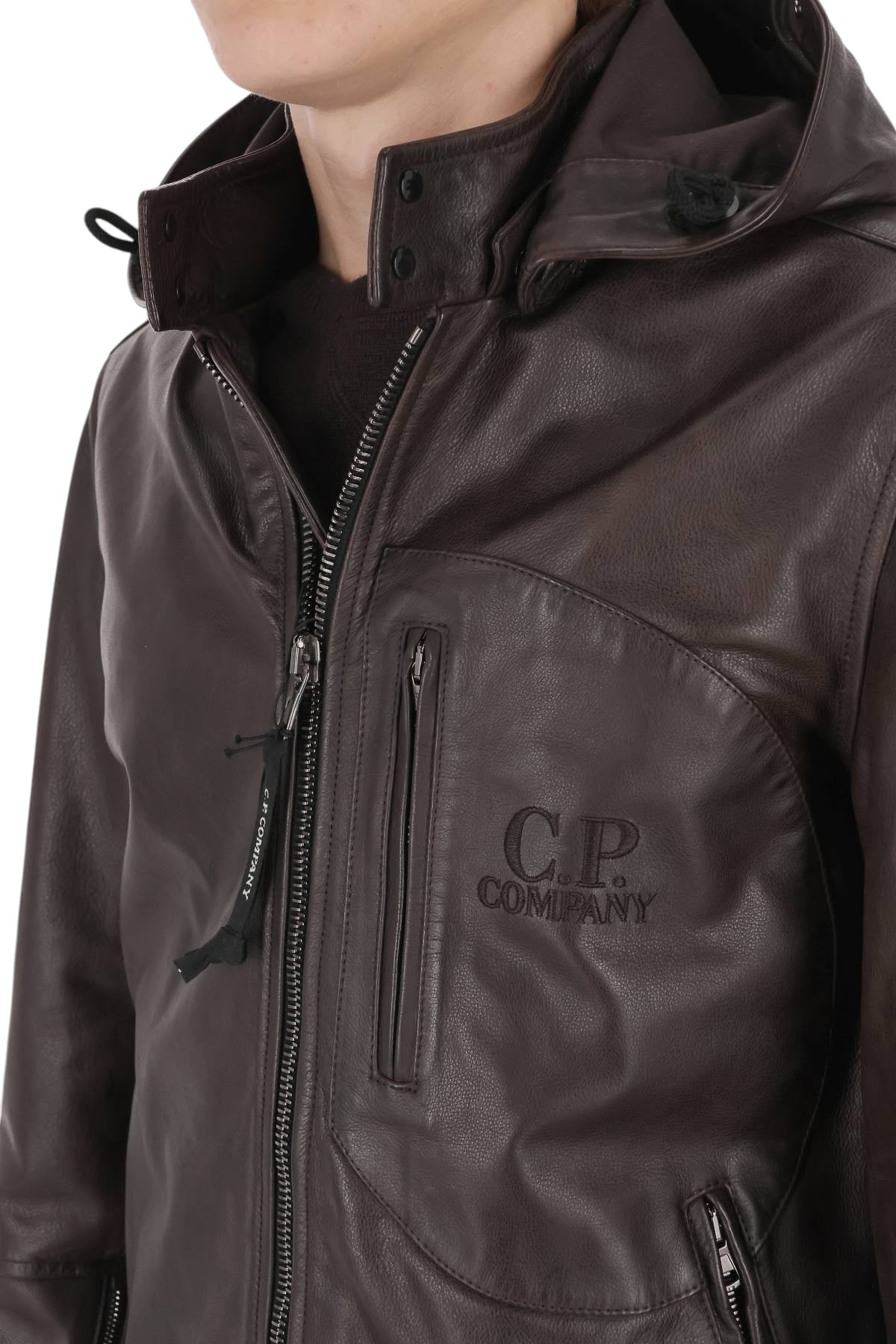 CP Company Giubbotto Goggle Jacket in pelle 21CMOW305A11 0457L 380 