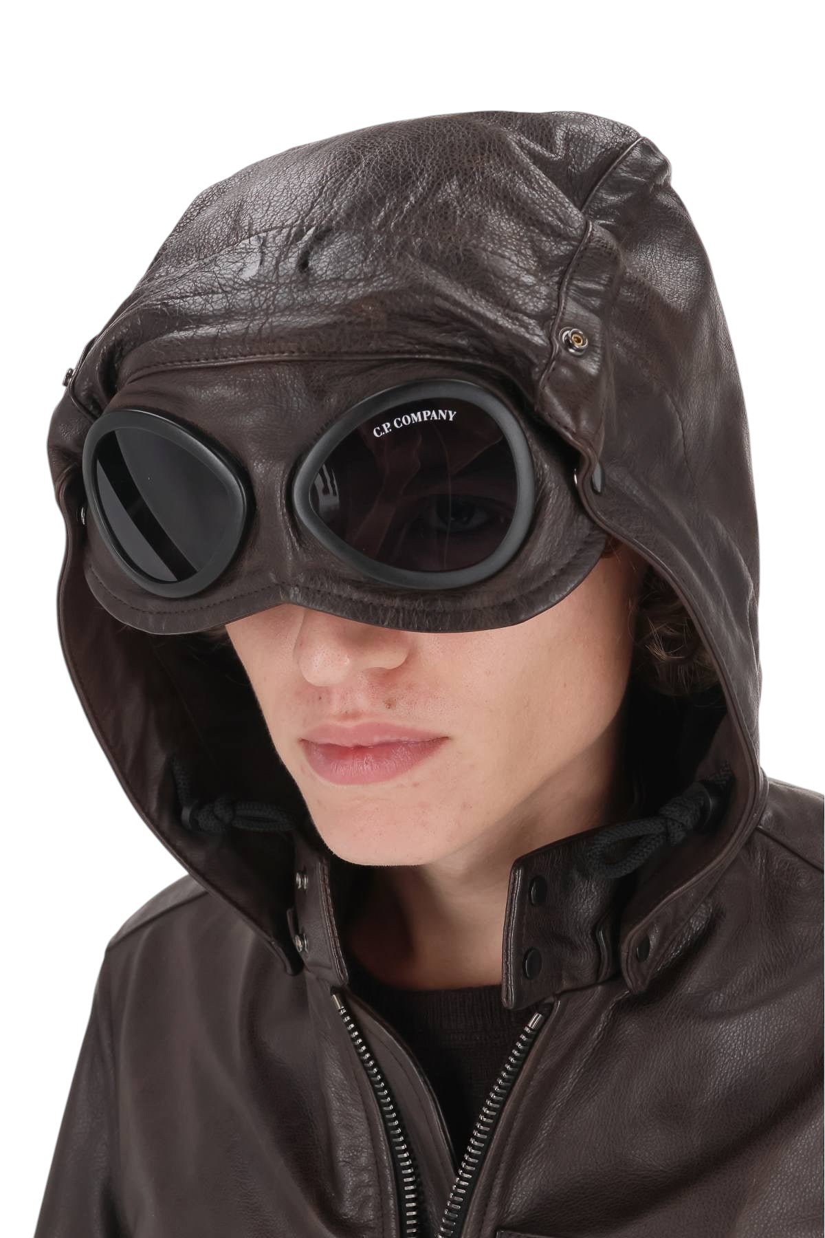 CP Company Giubbotto Goggle Jacket in pelle 21CMOW305A11 0457L 380 