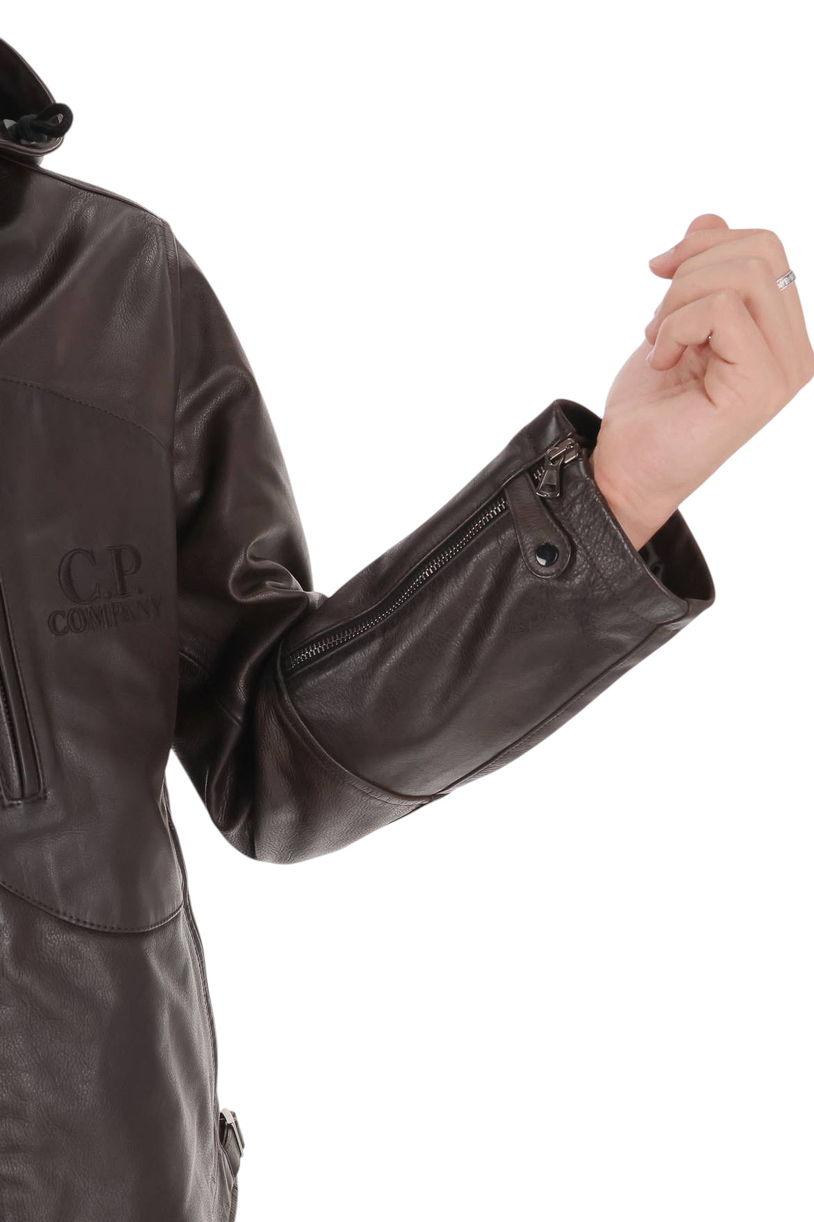 CP Company Giubbotto Goggle Jacket in pelle 21CMOW305A11 0457L 380 