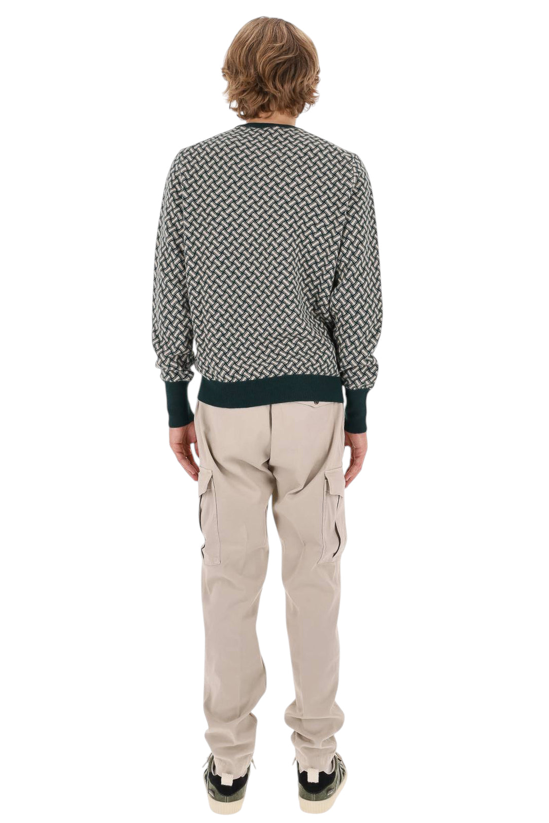 Drumohr Maglia girocollo in cashmere fantasia biscottino D2K103 BN14 
