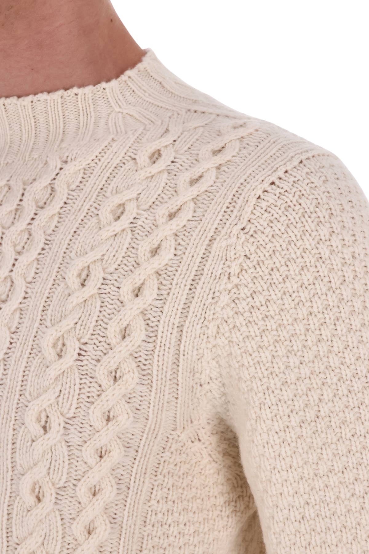 Drumohr Lupetto aran a trecce in lana di agnello D4W125ARL 125 