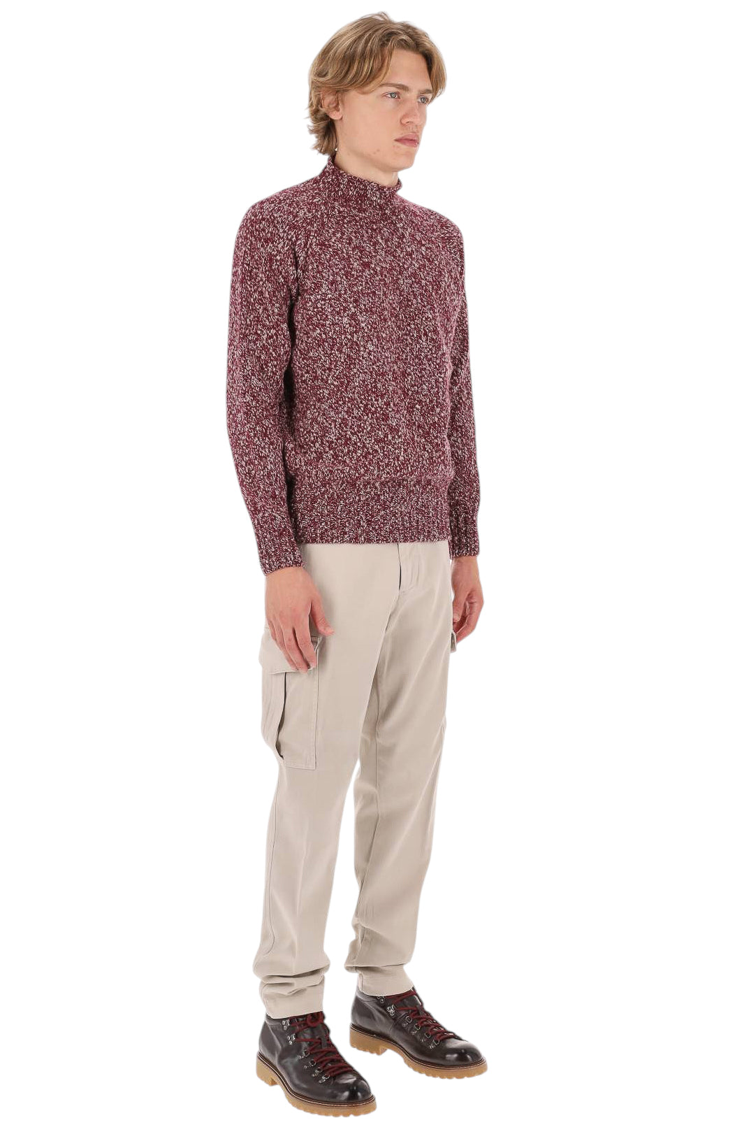 Drumohr Maglia girocollo mélange in lana di agnello D5W144MR M06 
