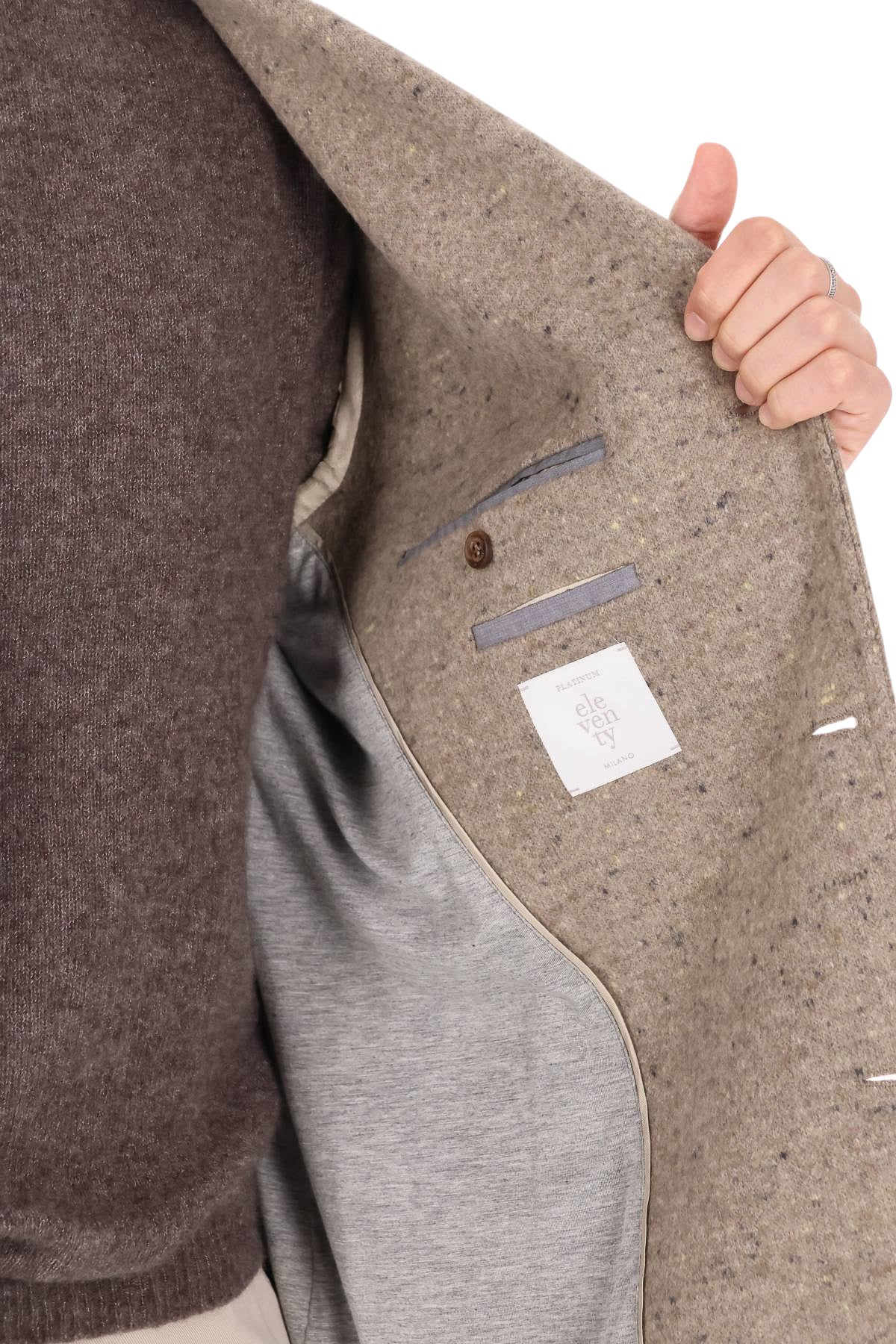 Eleventy Cappotto sale e pepe in lana-cashmere N75CAPL04 TES0L111 80 