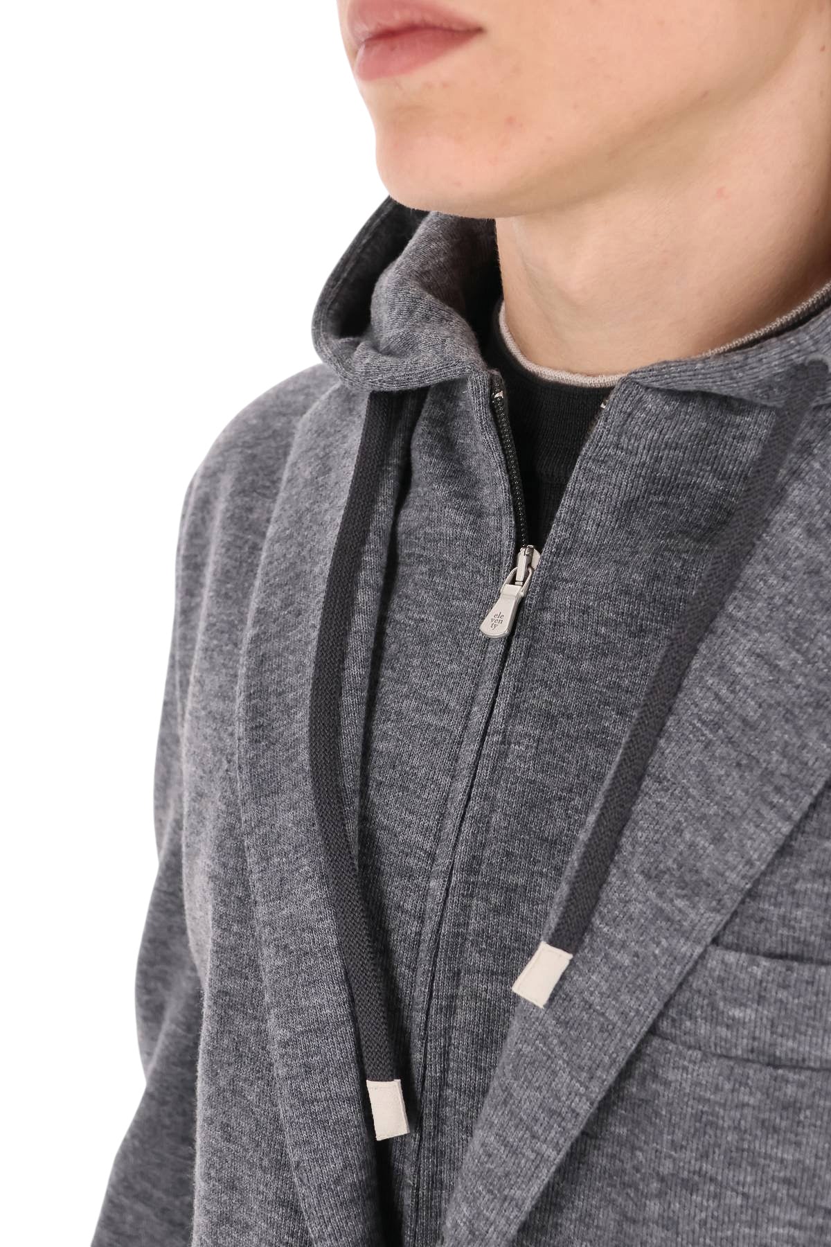 Eleventy Giacca in jersey di lana-cotone-cashmere con cappuccio N75GIAK06 TES0N176 14 