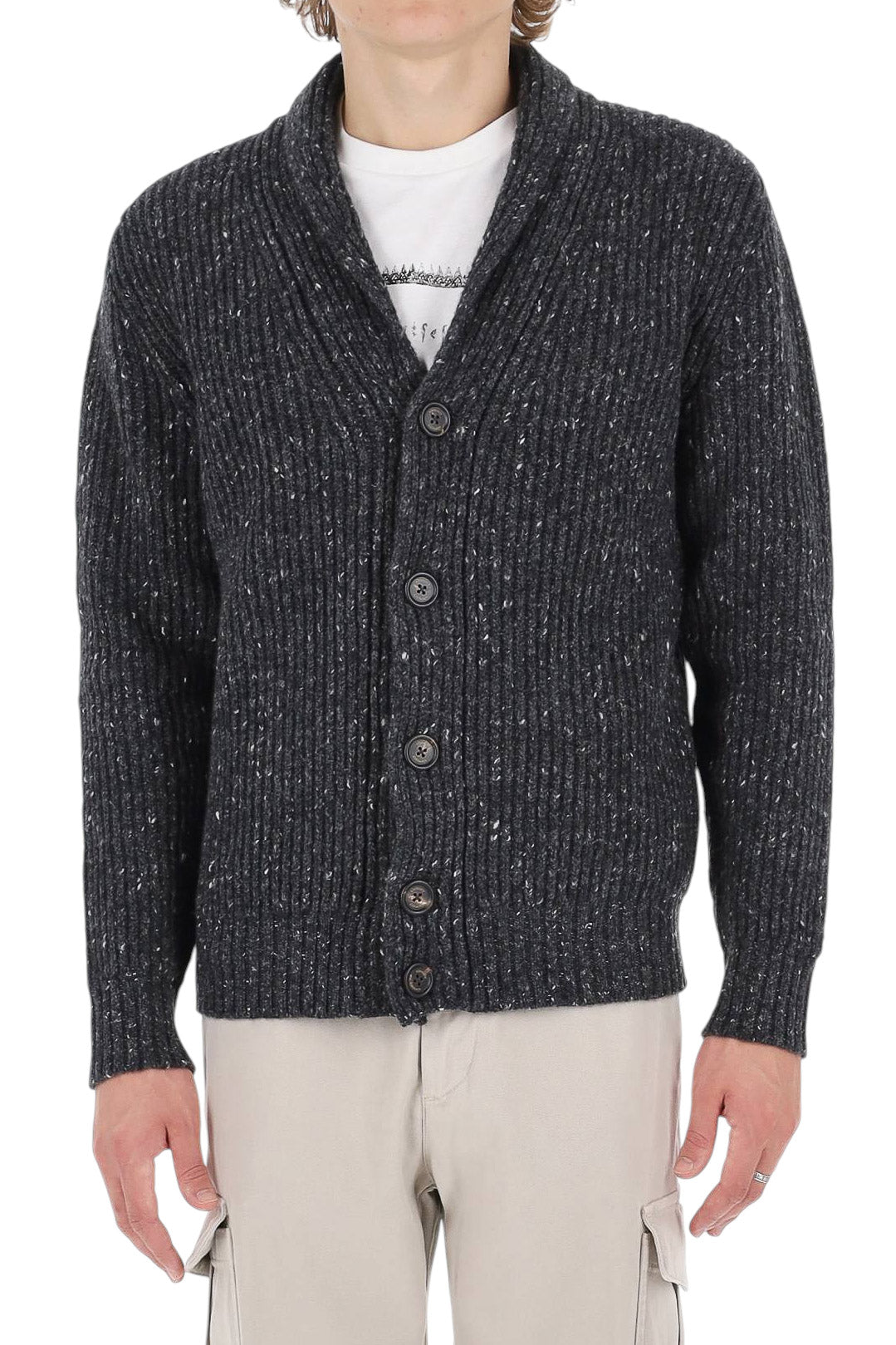 Eleventy Cardigan sciallato sale e pepe N76MAGL71 MAG0H001 15 