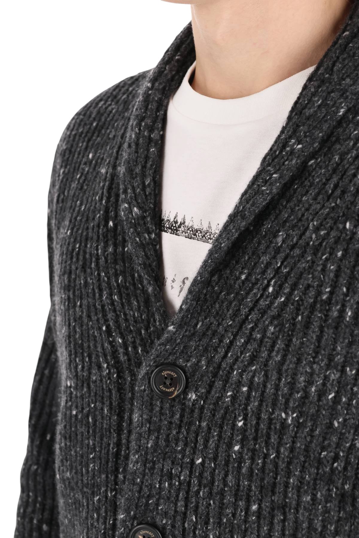 Eleventy Cardigan sciallato sale e pepe N76MAGL71 MAG0H001 15 
