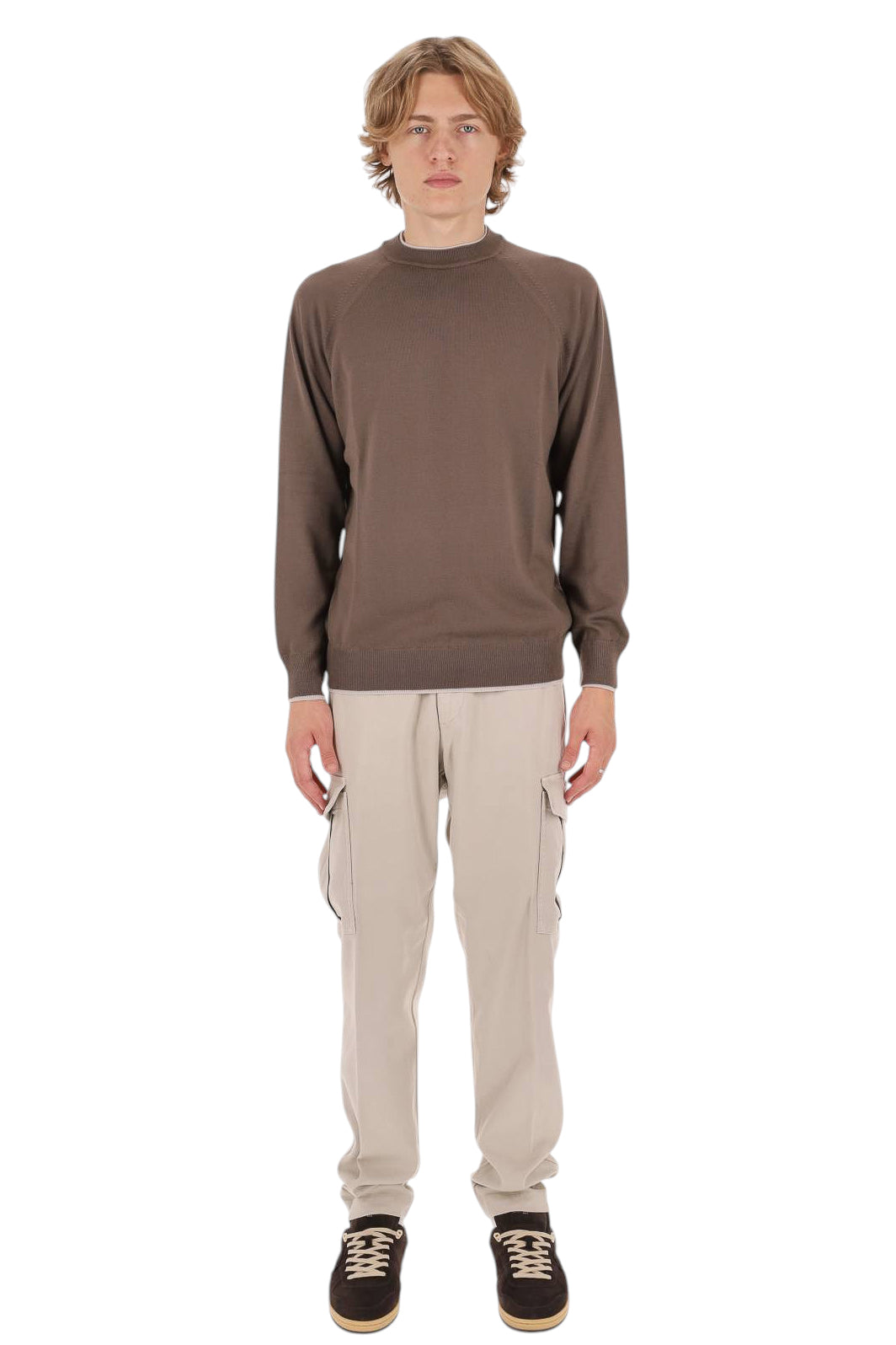Eleventy Maglia girocollo con doppi profili in lana-cashmere N76MAGN56 MAG0N037 05-02 