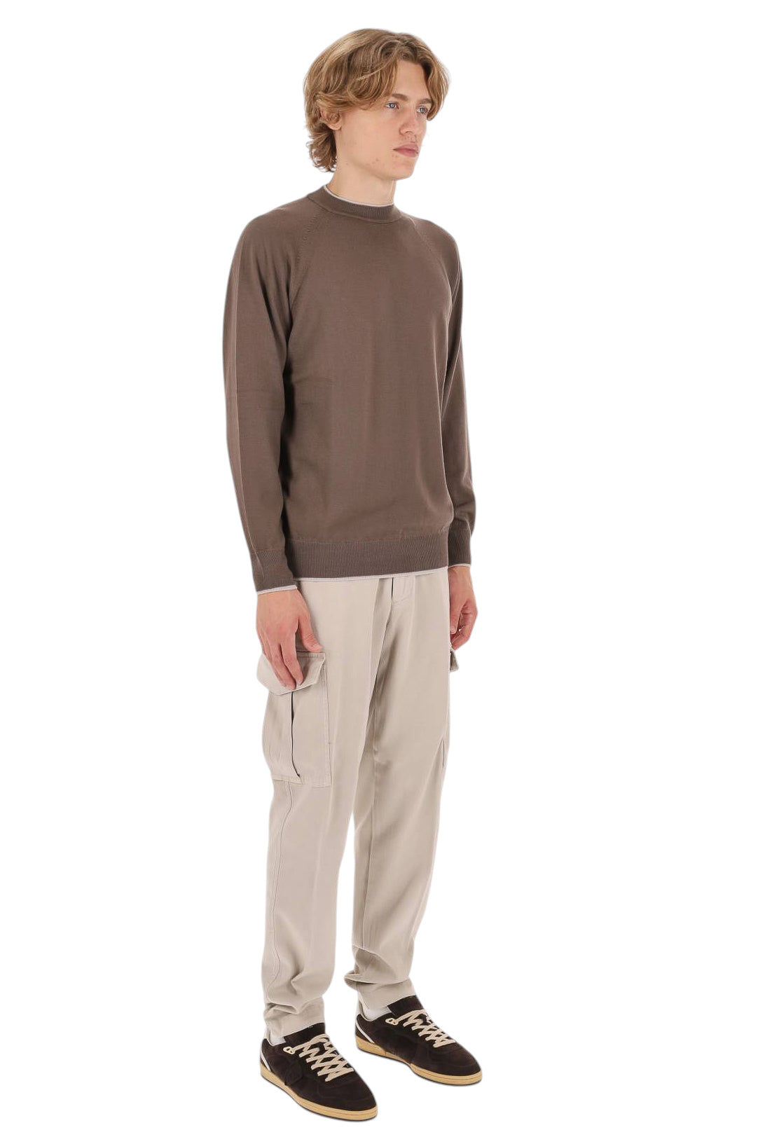 Eleventy Maglia girocollo con doppi profili in lana-cashmere N76MAGN56 MAG0N037 05-02 