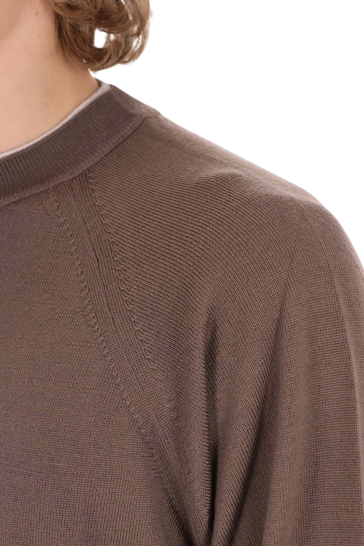 Eleventy Maglia girocollo con doppi profili in lana-cashmere N76MAGN56 MAG0N037 05-02 