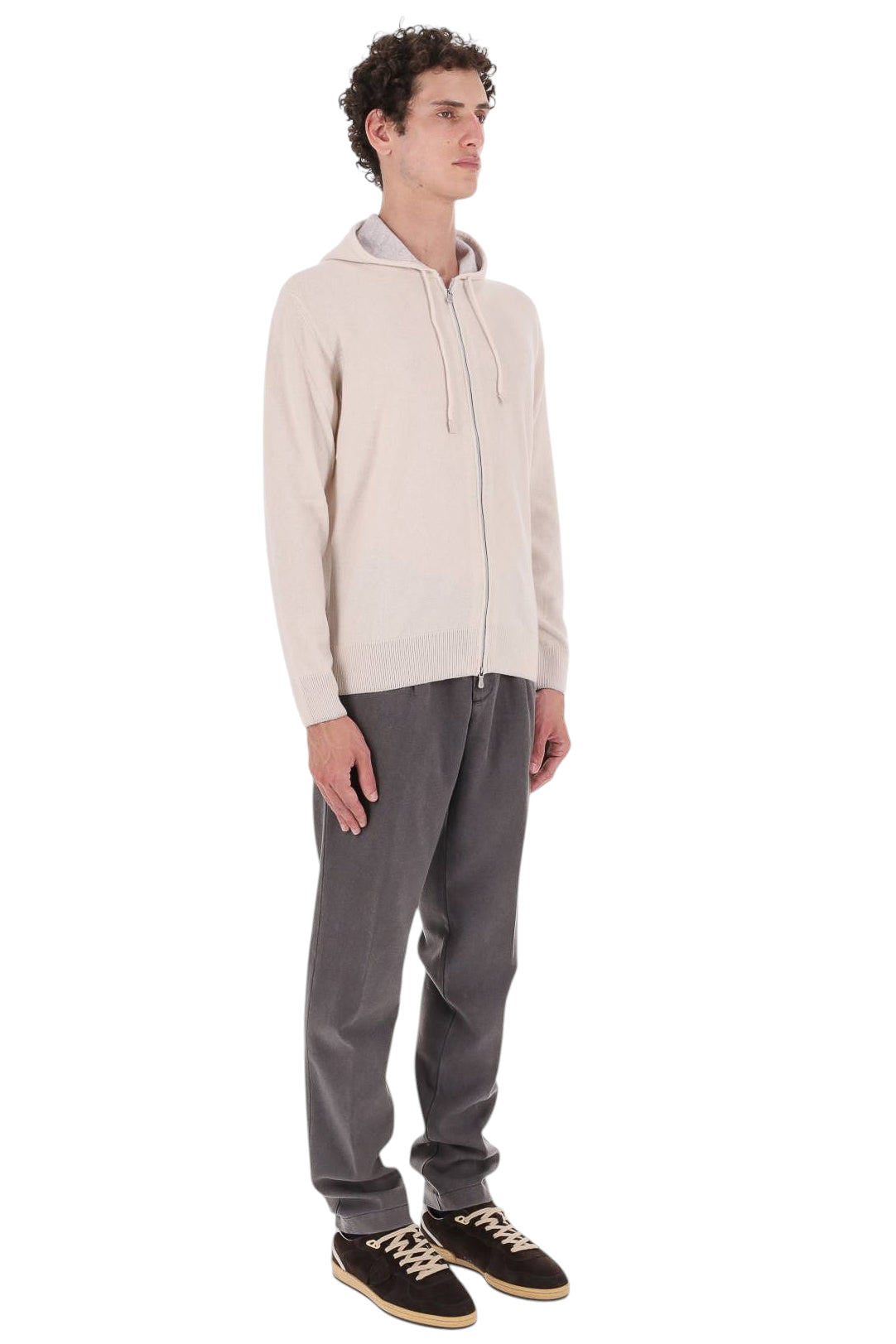 Eleventy Maglia full zip con cappuccio in cashmere X76MAGK33 MAG0K019 02-13 