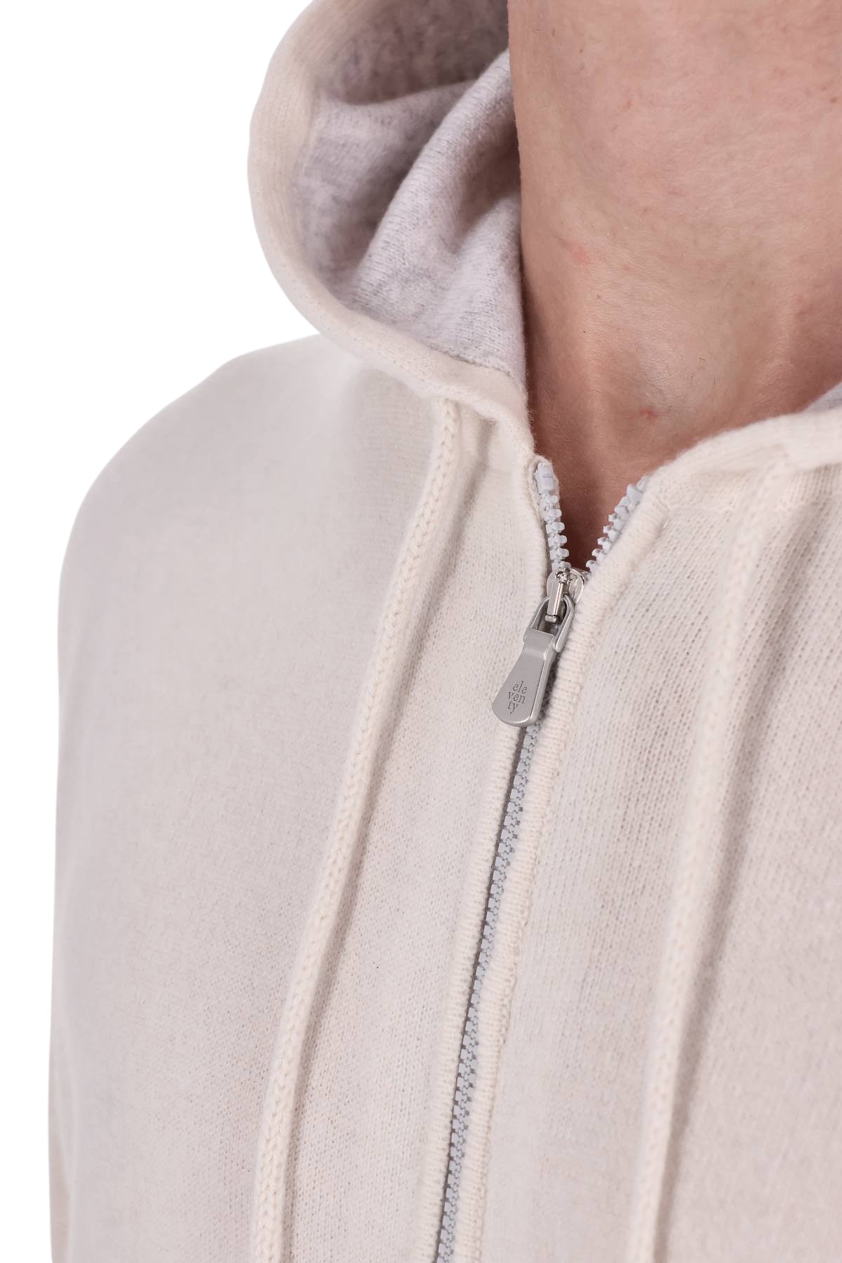Eleventy Maglia full zip con cappuccio in cashmere X76MAGK33 MAG0K019 02-13 