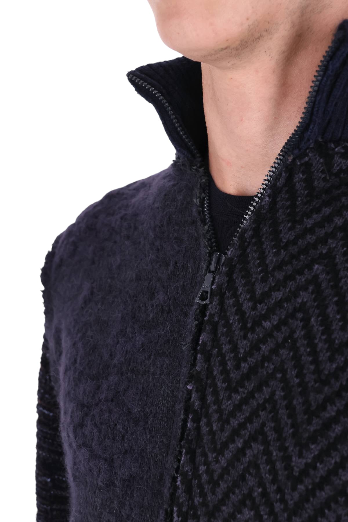 Essensi Maglia full zip Elba in lana-mohair-viscosa-alpaca ELBA/2 B 