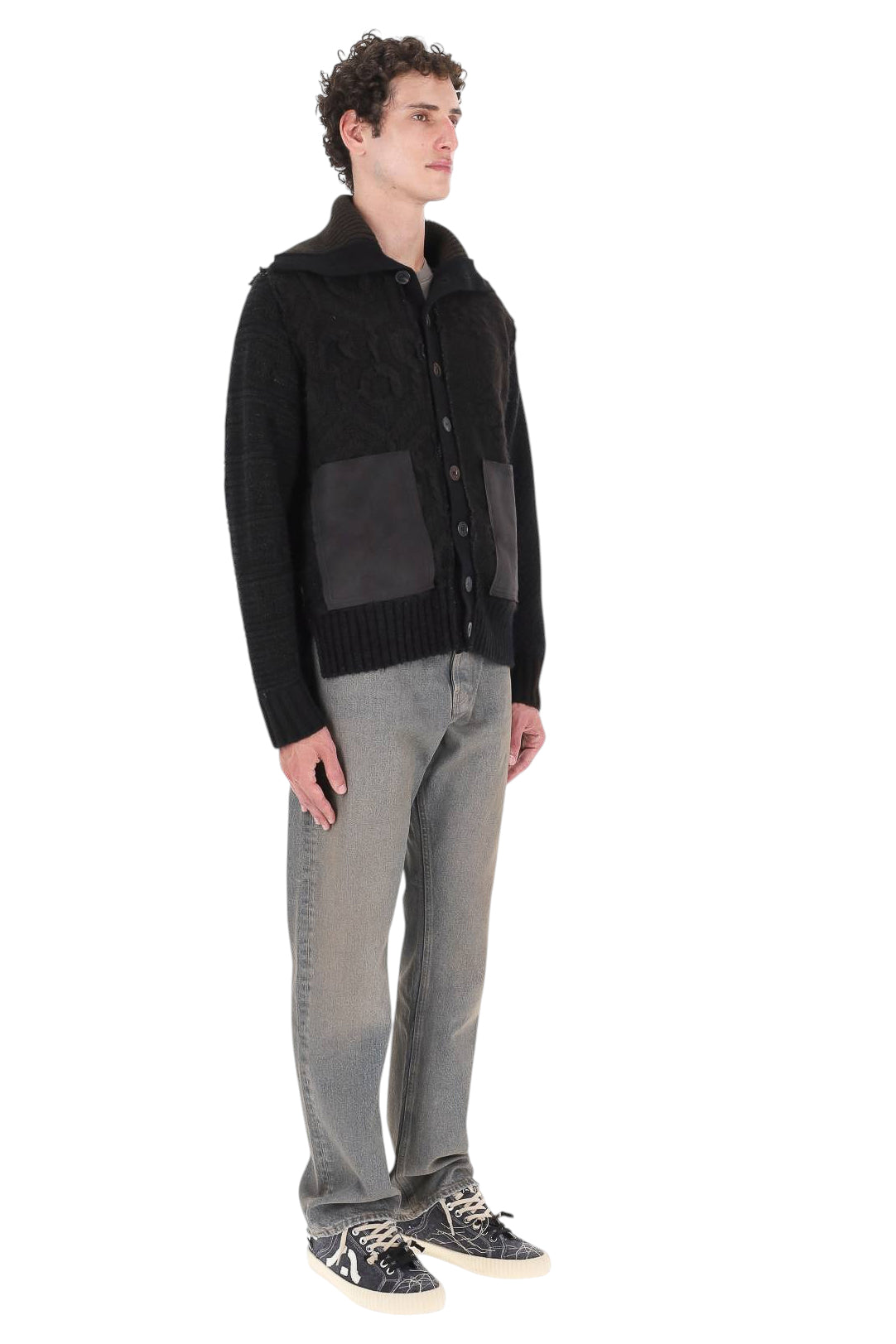 Essensi Cardigan Palermo con collo alto in lana-mohair-viscosa-alpaca PALERMO A 