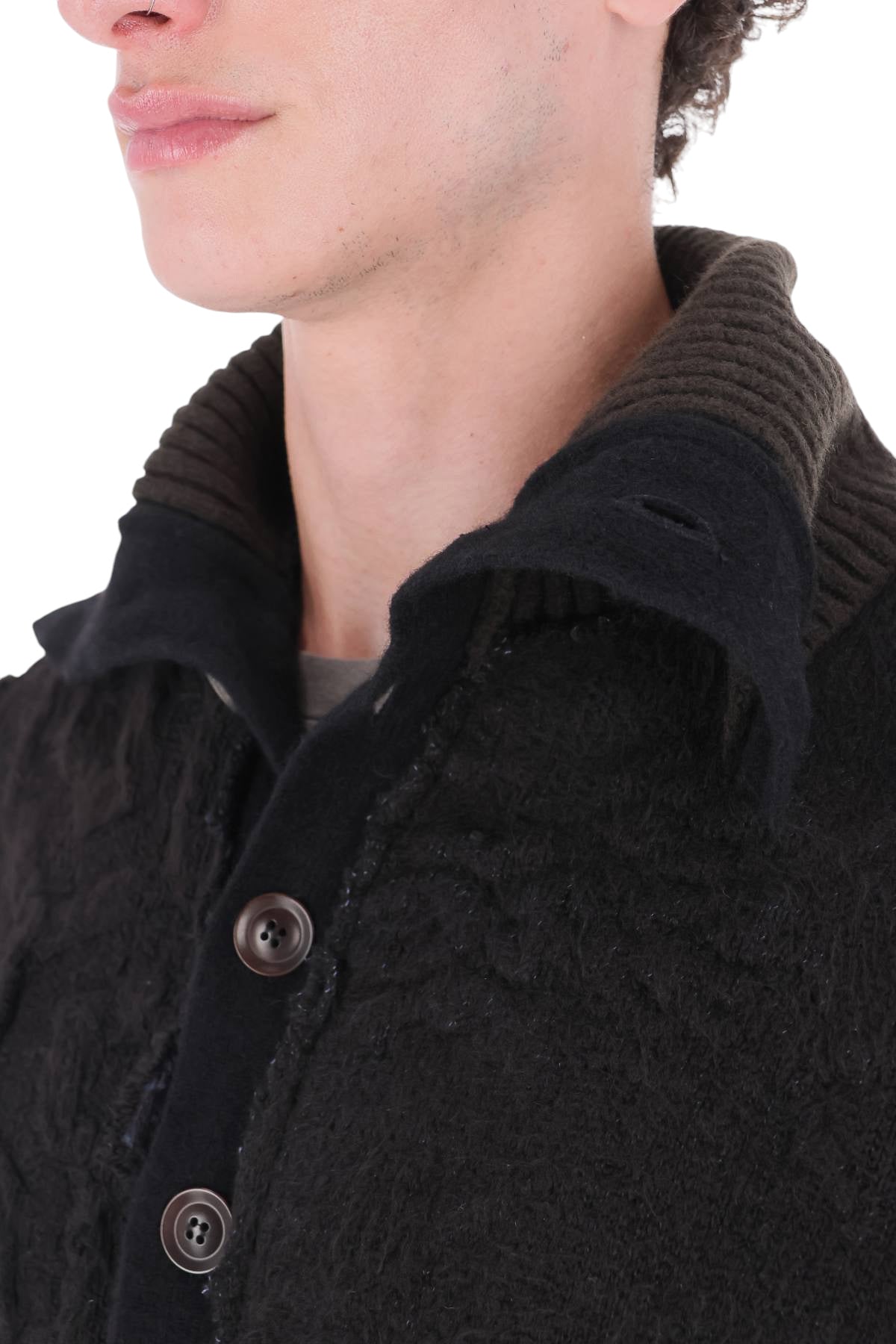 Essensi Cardigan Palermo con collo alto in lana-mohair-viscosa-alpaca PALERMO A 