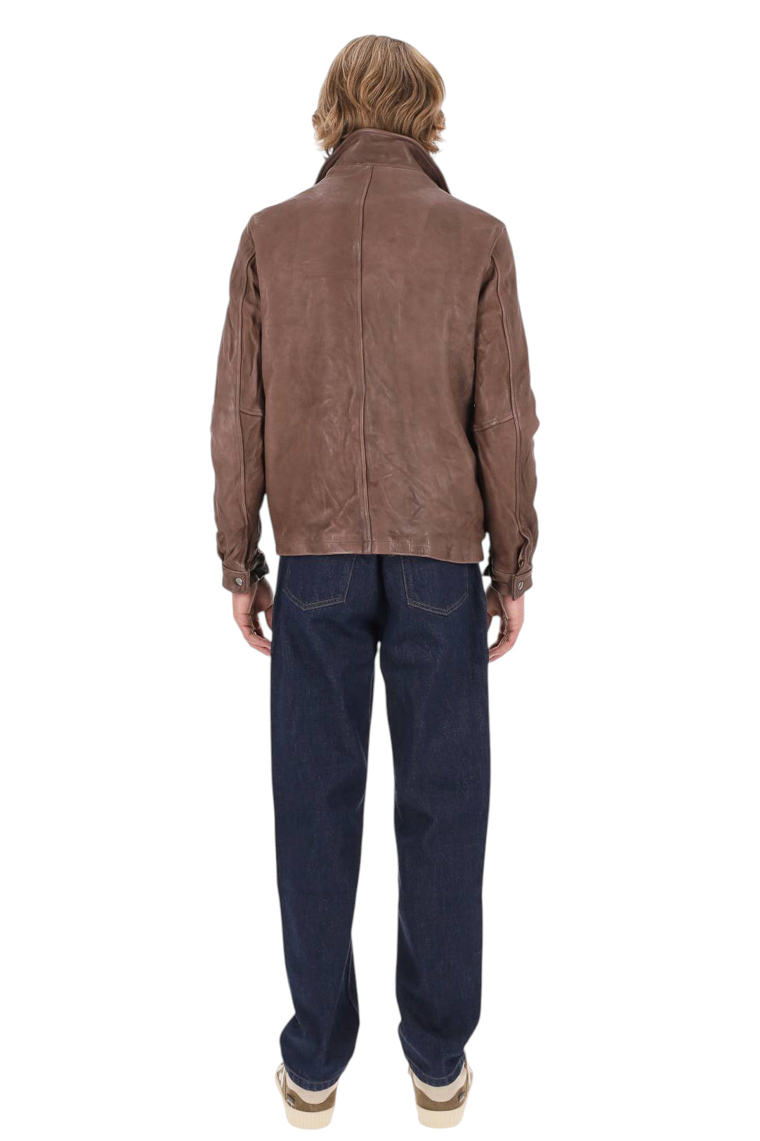 Giorgio Brato Giubbotto bomber artigianale in pelle delavé GU27F28091V BARK 