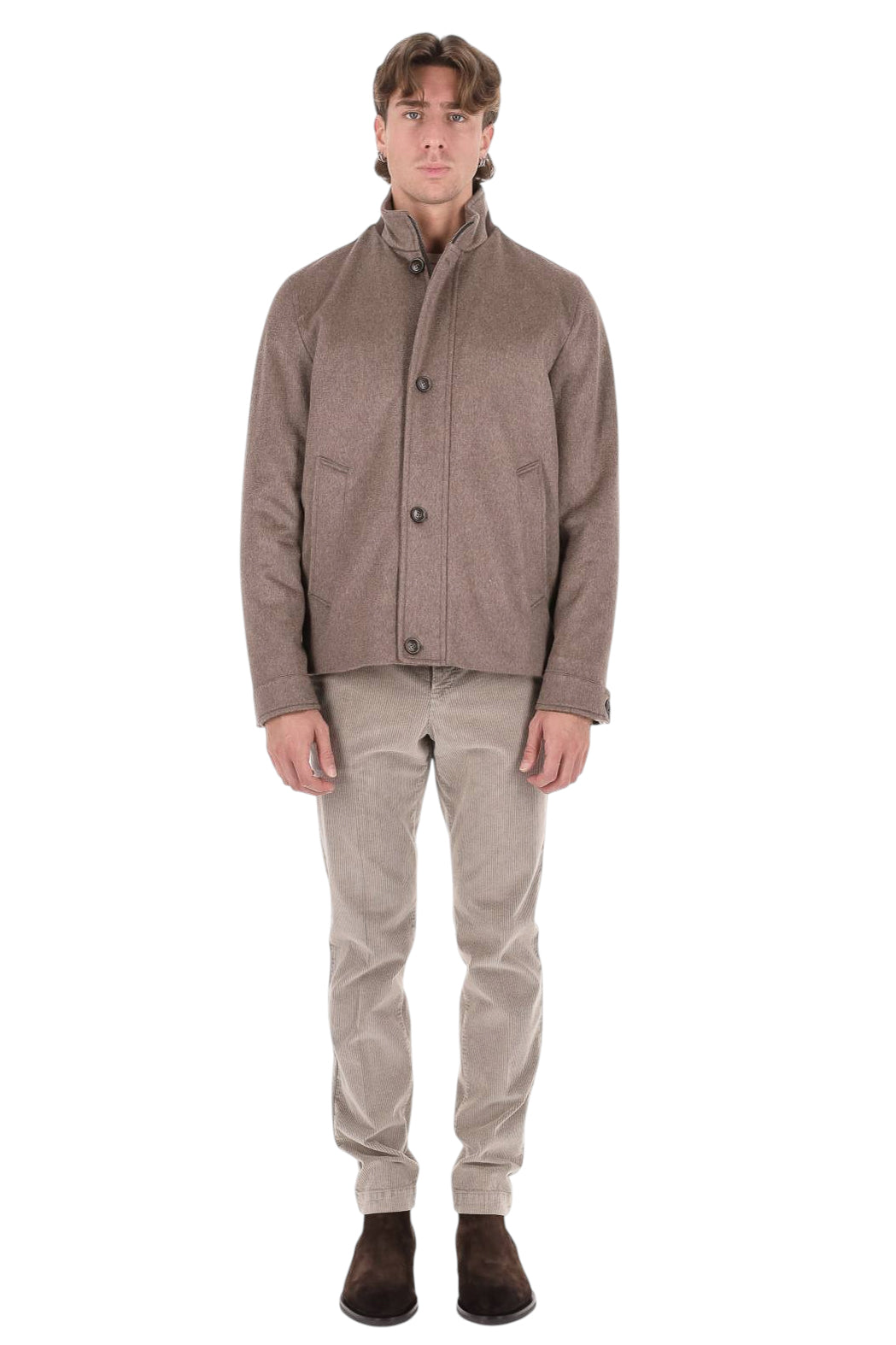 Herno Giubbotto in puro cashmere anti acqua imbottito con collo alto GI000699U 38126 2700 