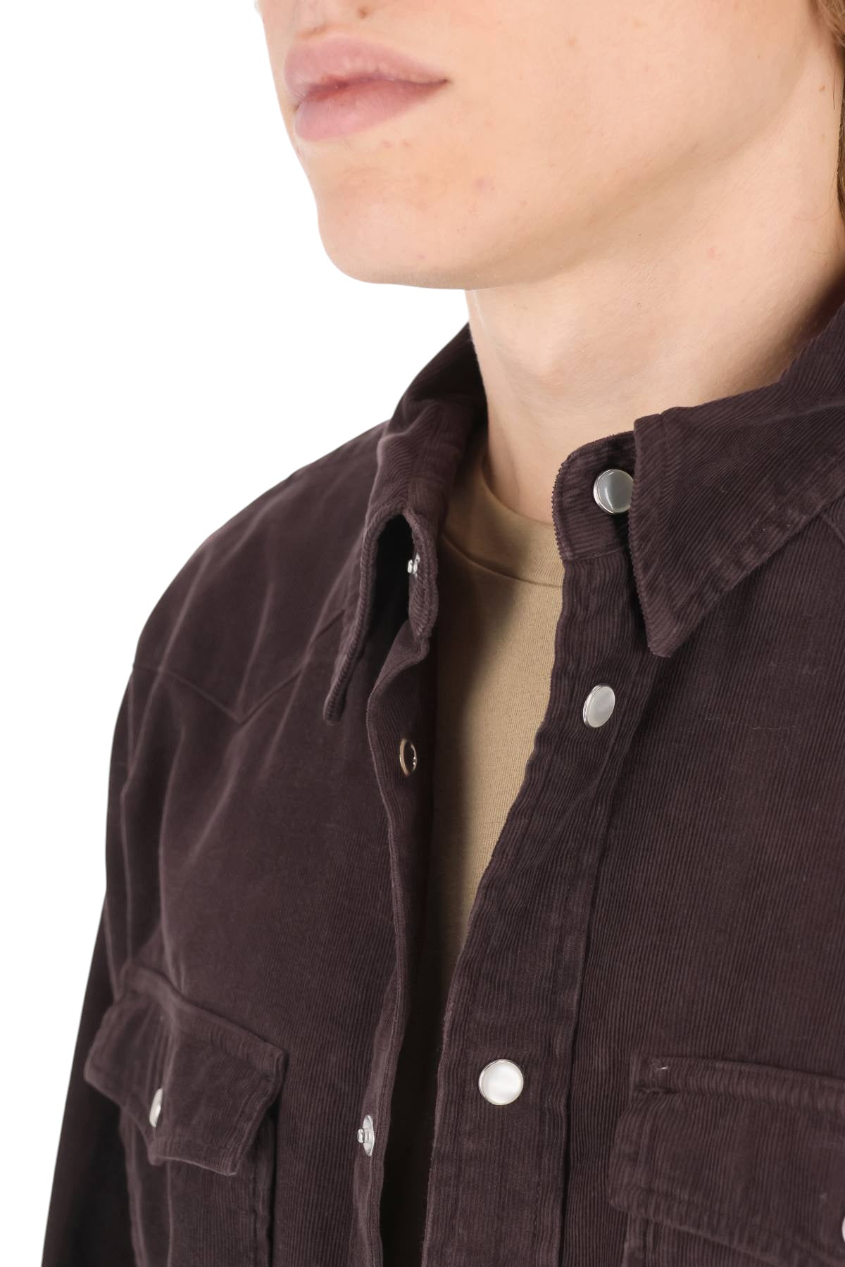 Isabel Marant Camicia Vasco in velluto 2000 righe CH0214HA-C1I10H 50CF 