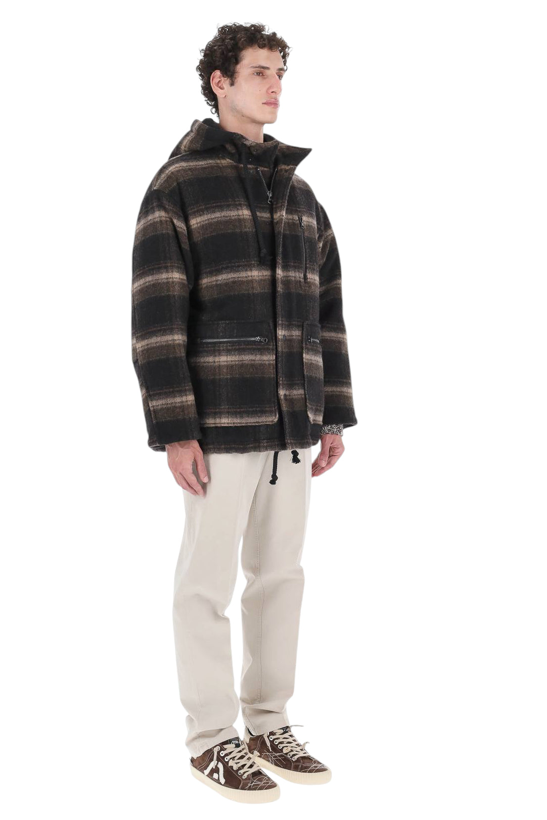 Isabel Marant Giubbotto Kiril check in lana MA0579HA-D3D01H BKKI 