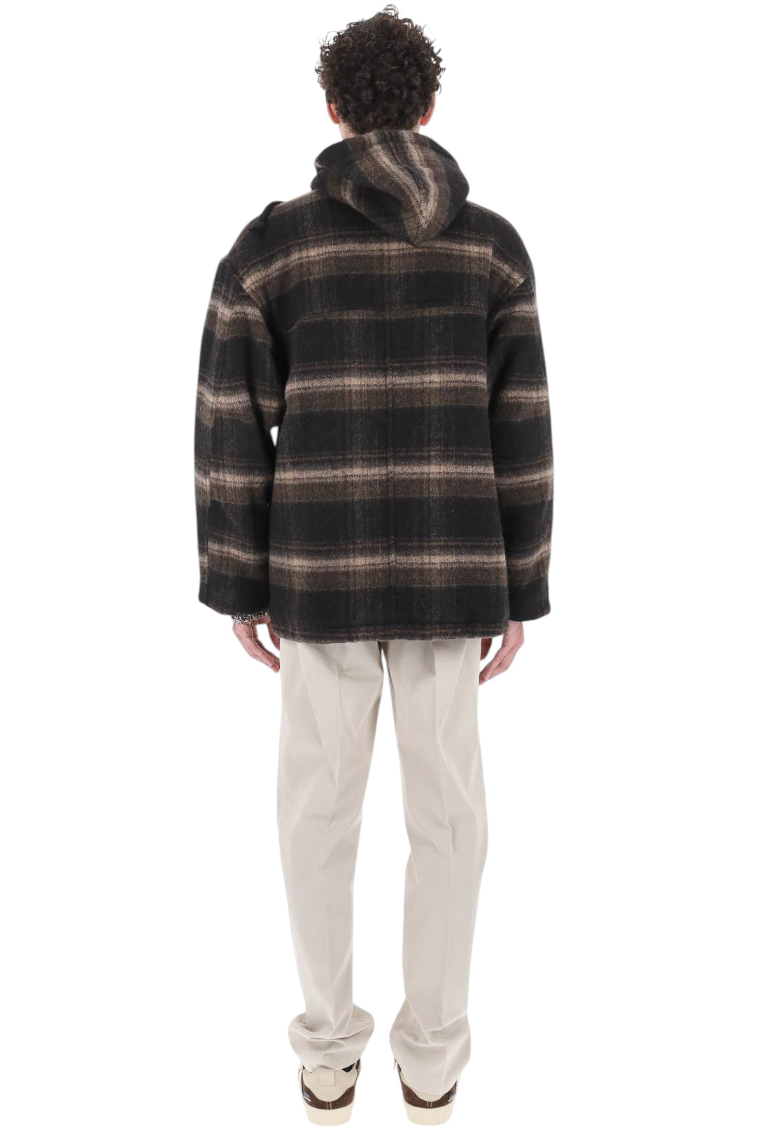 Isabel Marant Giubbotto Kiril check in lana MA0579HA-D3D01H BKKI 