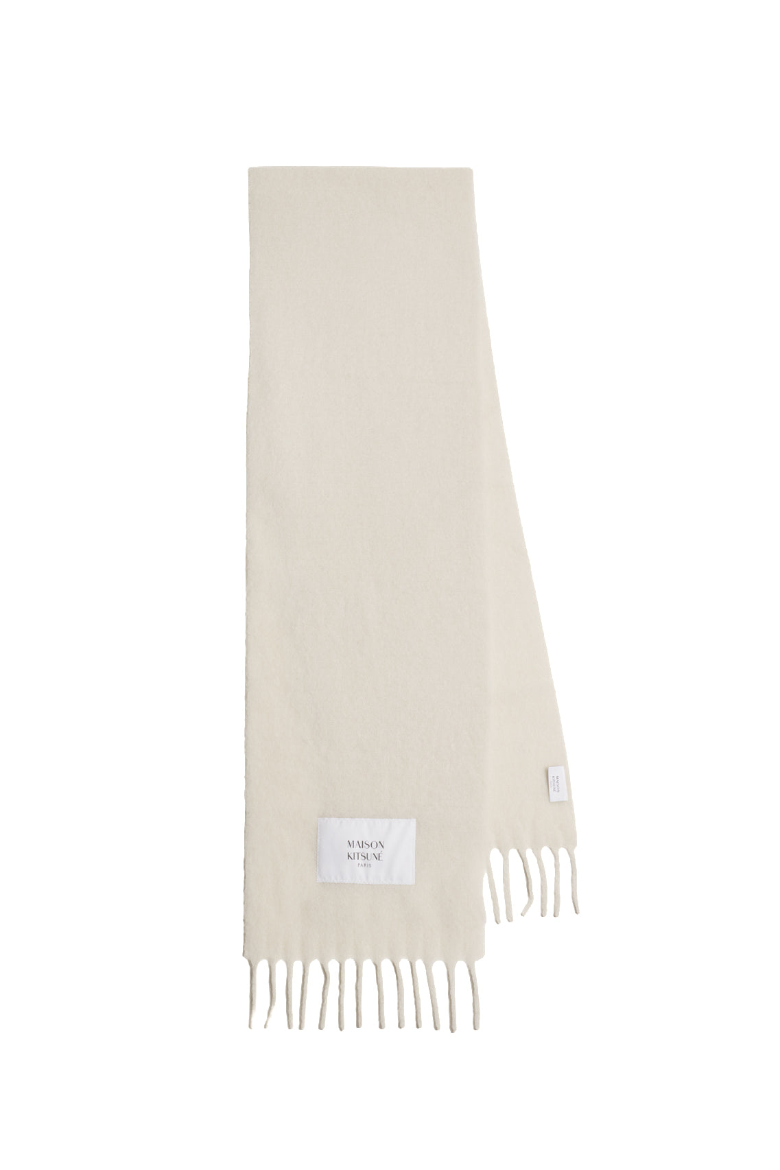 Maison Kitsuné Sciarpa tinta unita in alpaca LM06206WA0022 MOON BEIGE 