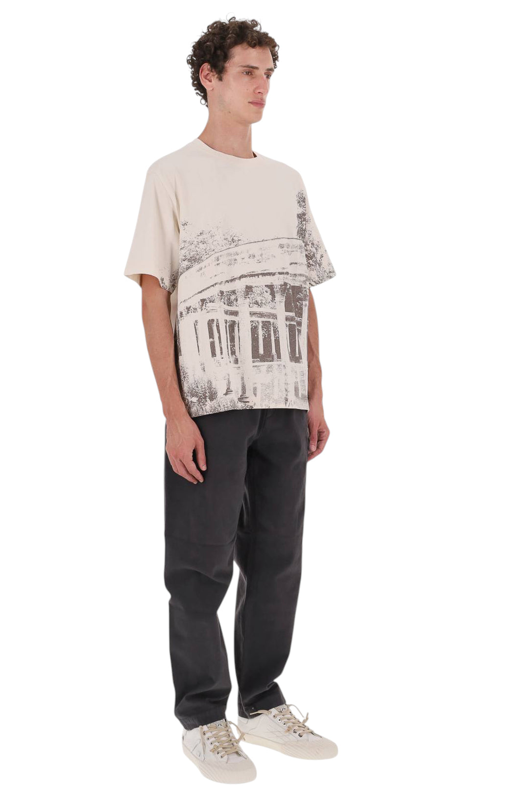 Maison Kitsuné T-shirt oversize Parc Monceau MRMJT12KJ7025 NOBLE BEIGE 