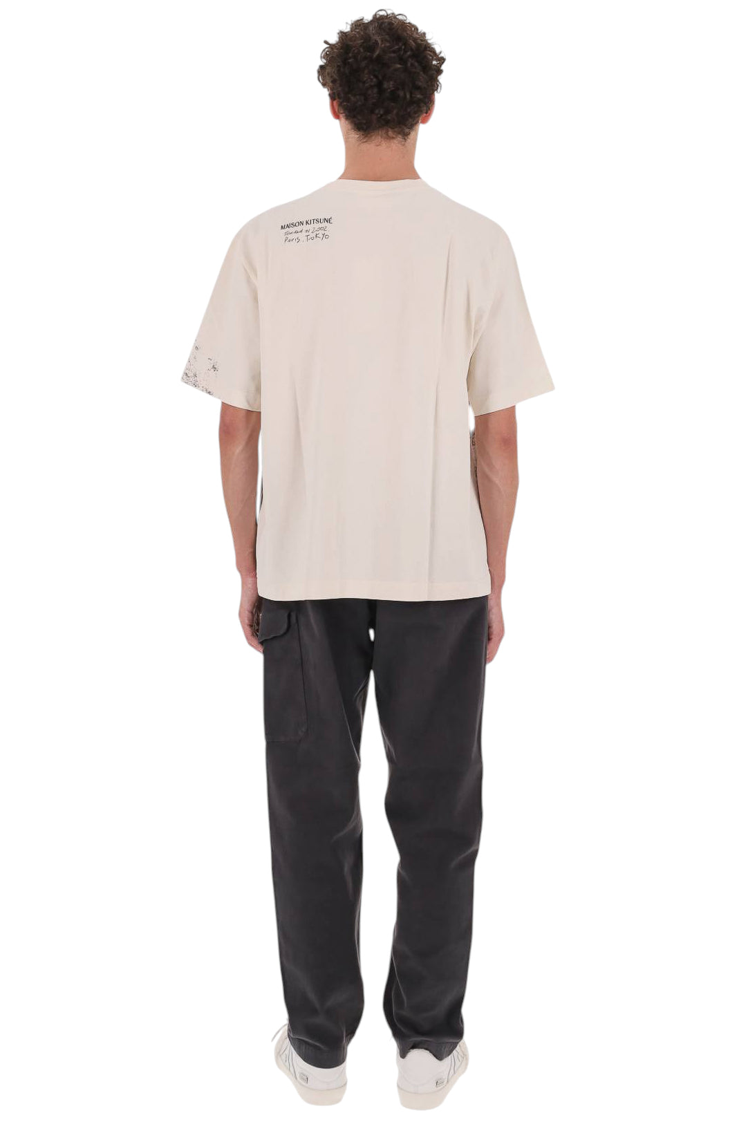 Maison Kitsuné T-shirt oversize Parc Monceau MRMJT12KJ7025 NOBLE BEIGE 